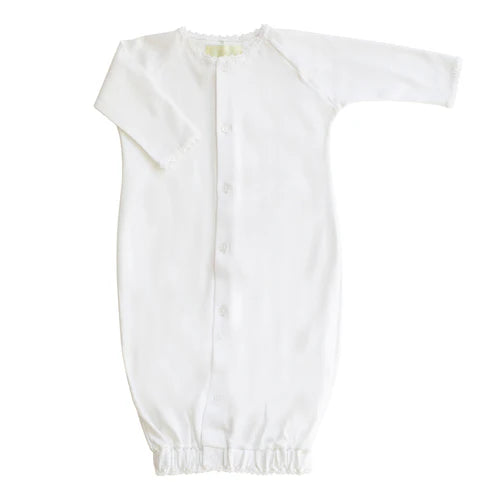 Premium White Jersey Converter Gown - Comfortable Nursing & Maternity Dress for Hospital & Home Use