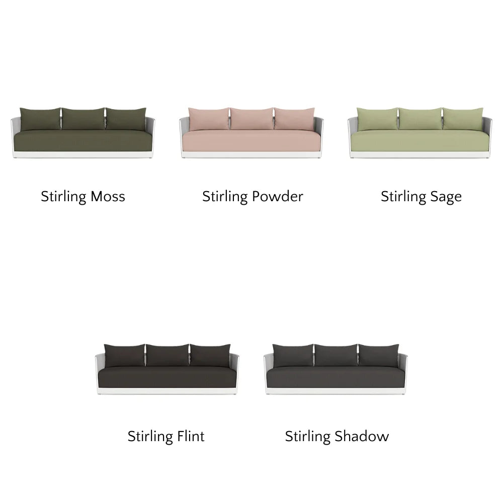 Antigua Outdoor 3-Seat Sofa Set - Waterproof Patio Furniture for Garden, Backyard, Poolside - Comfortable All-Weather Wicker Sectional Couch with Cushions