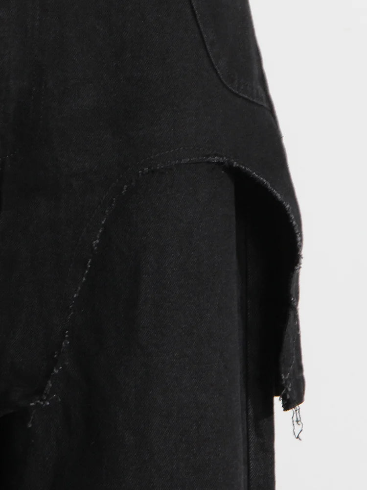Women's High Waist Asymmetrical Patchwork Zipper Jeans - Wide Leg Casual Pants with Spliced Pockets | Trendy Fashion for Streetwear, Work & Everyday Outfits