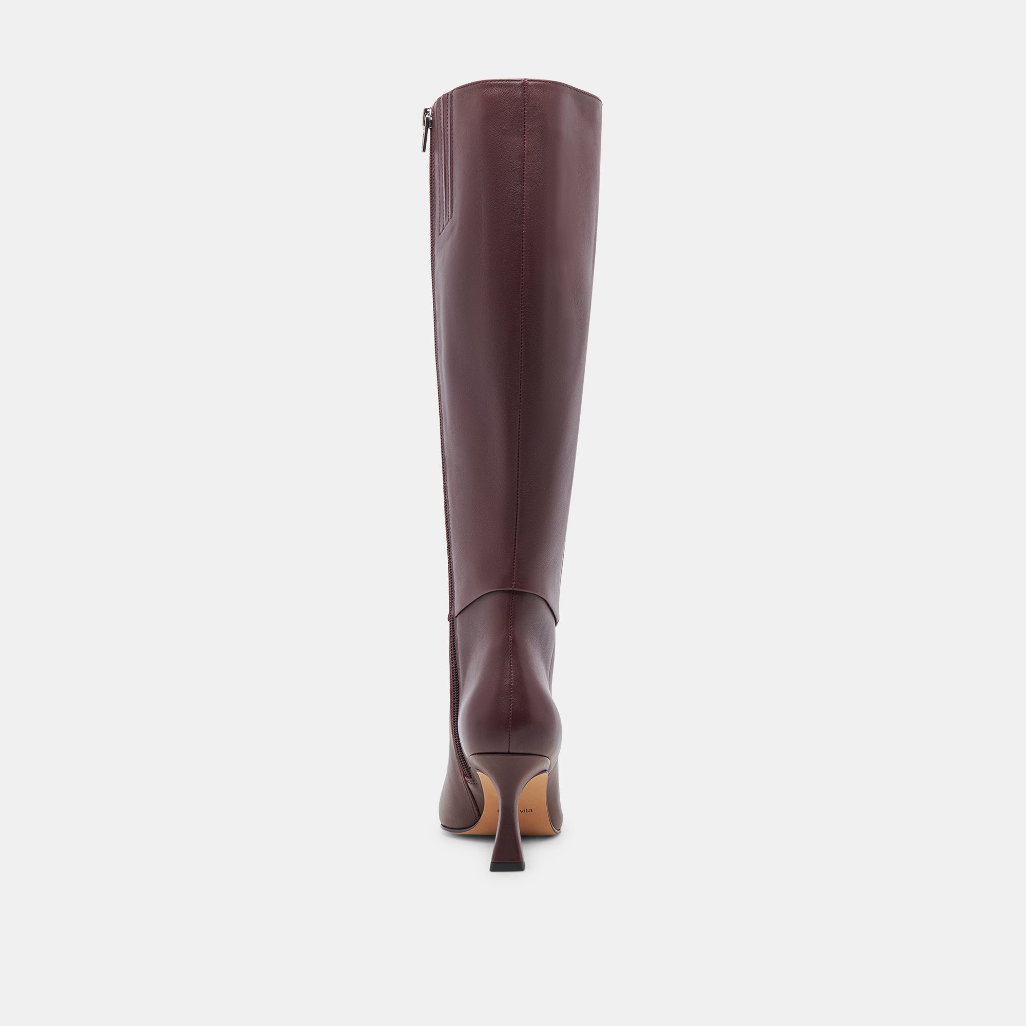 GYRA Wide Calf Leather Boots in Wine Red - Comfortable & Stylish Knee-High Boots for Women, Perfect for Fall, Winter & Office Wear