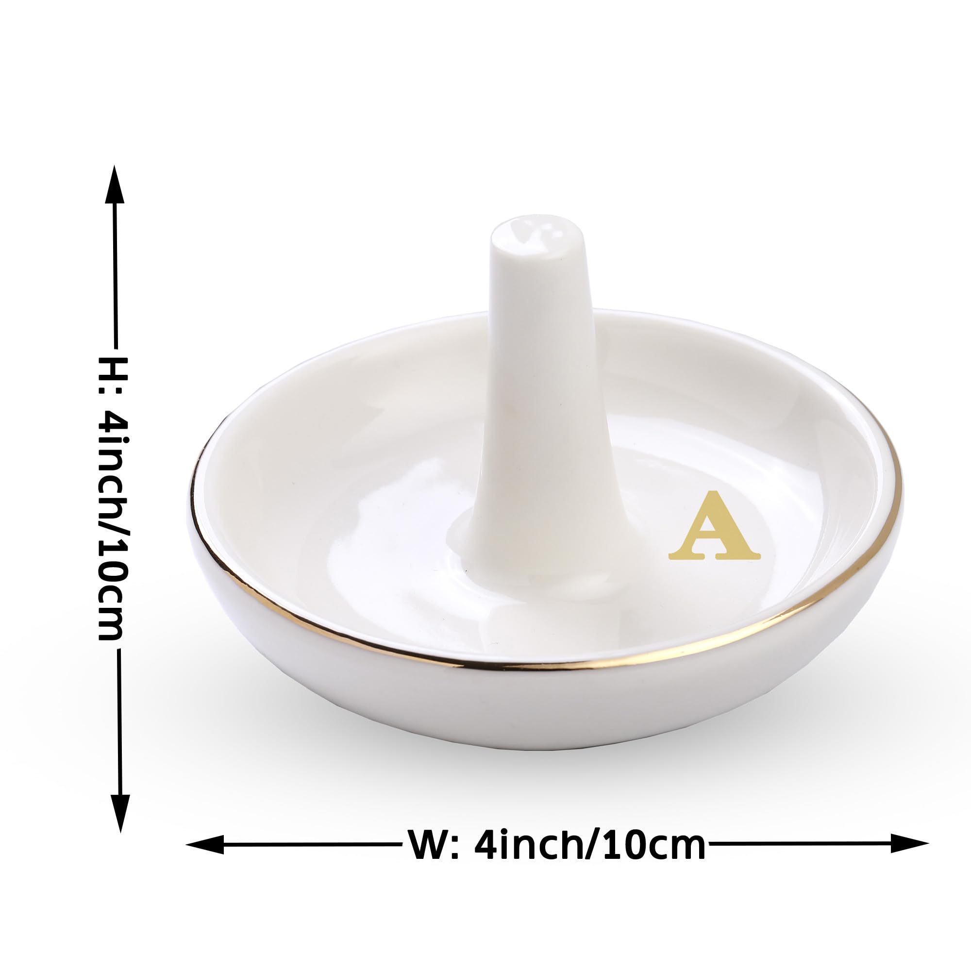 Initial A Wedding Ring Holder Dish - Elegant Gift for Brides & Bridesmaids | Perfect for Engagement & Room Decor