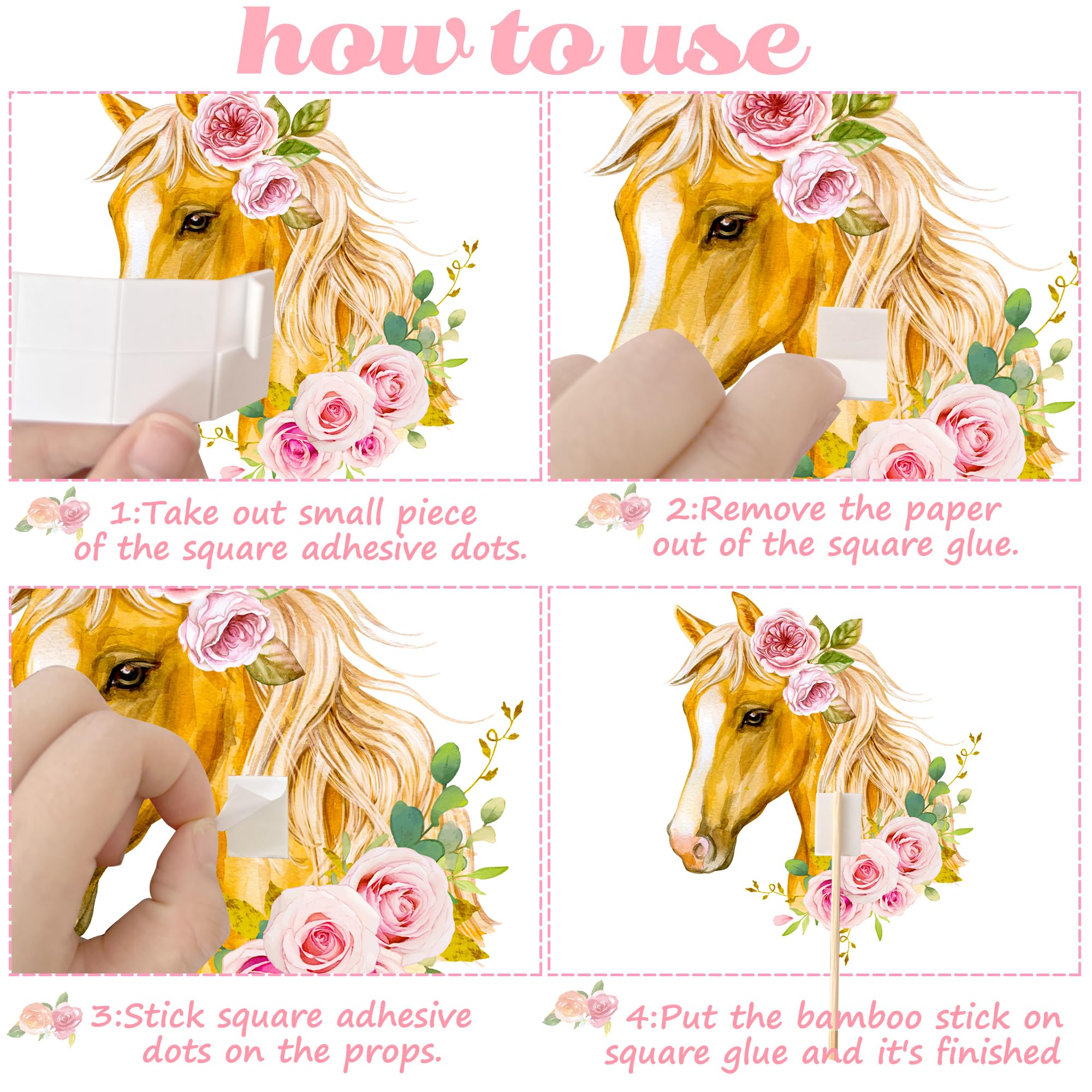 Cowgirl Party Decorations - 24pcs Western Horse Table Toppers & Centerpiece Sticks for Cowgirl Birthday, Rodeo Theme Party Supplies | Perfect for Western-Themed Events, Barn Weddings, and Country Birthday Celebrations