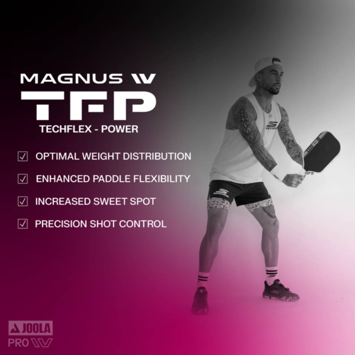 JOOLA Tyson McGuffin Magnus Pro IV Pickleball Paddle - Premium Carbon Fiber Face with Cushion Grip | Tournament-Ready Performance for Competitive Play | Demo & Rental Options Available
