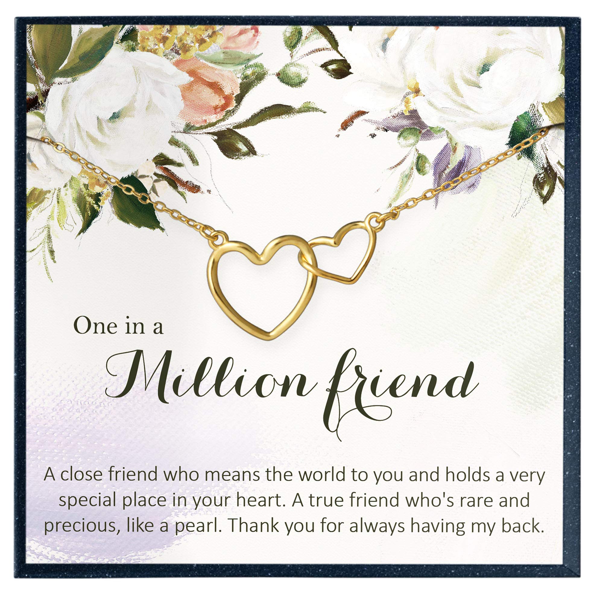 One in a Million Necklace - Best Friend Gift Set, True Friendship Jewelry for Long Distance Friends, Matching Necklaces for Women, Perfect Birthday & Anniversary Present | Wear Daily or Special Occasions