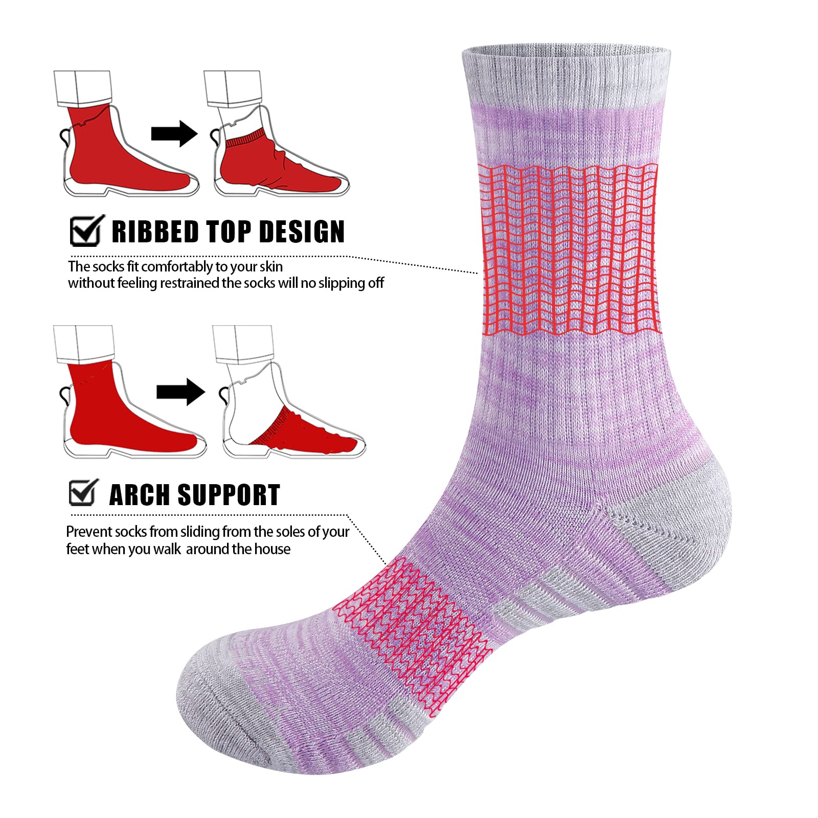 Women's Sweat-Wicking Anti-Odor Athletic Crew Socks for Gym & Everyday Wear