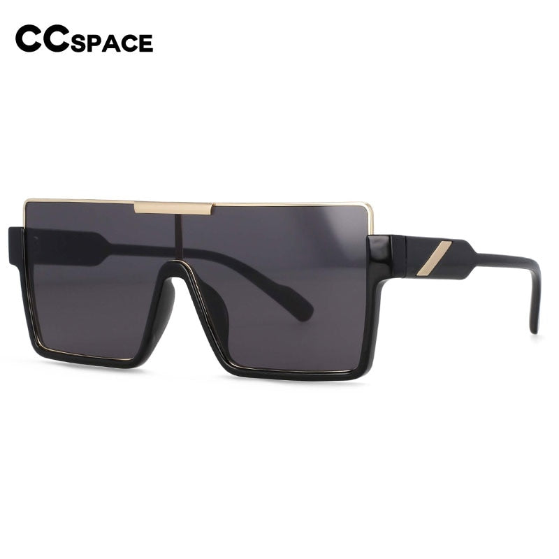 CCspace Unisex Oversized Square One Lens Goggle Sunglasses with Resin Frame - Trendy UV Protection for Outdoor Sports, Beach & Driving (Model 53820)