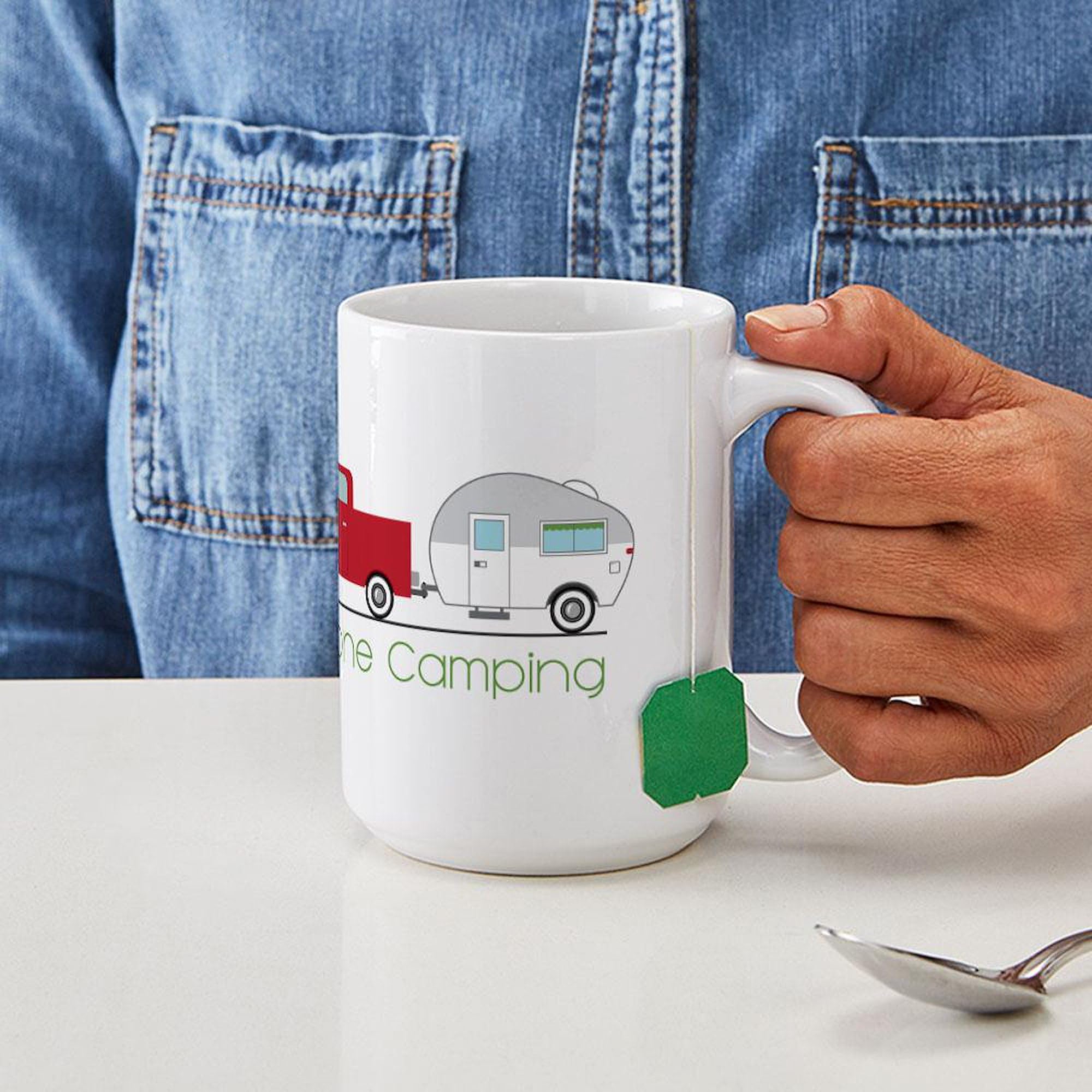 Gone Camping 15 oz (444 ml) Ceramic Coffee Mug - Perfect for Outdoor Adventures, Hiking & Camping Trips