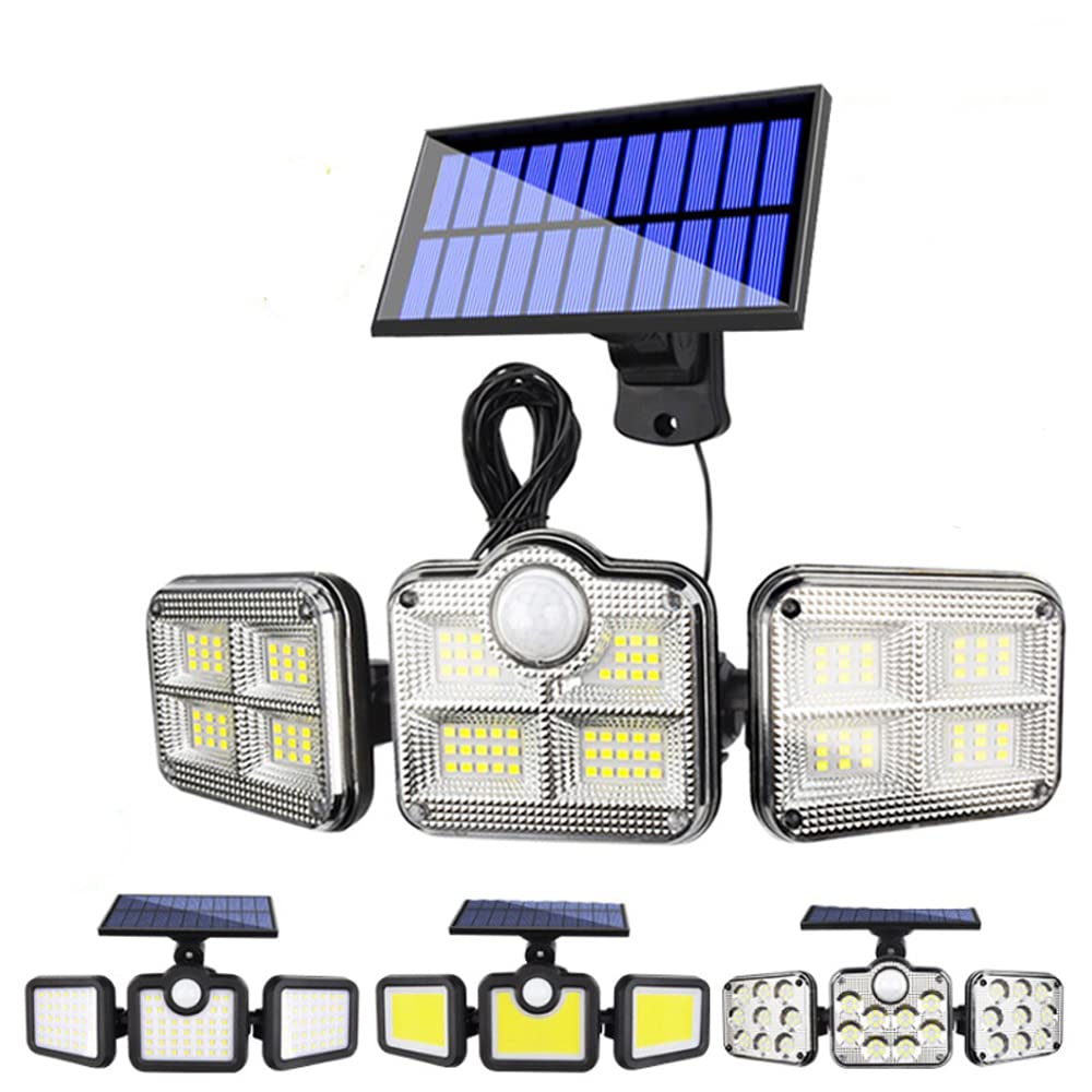 138LED Solar Outdoor Lights with Motion Sensor, 270° Adjustable Wide-Angle Lighting - Waterproof Solar Security Lights for Garden, Yard, Garage, Porch - Remote Control Type-A (Perfect for Pathway & Driveway Safety)
