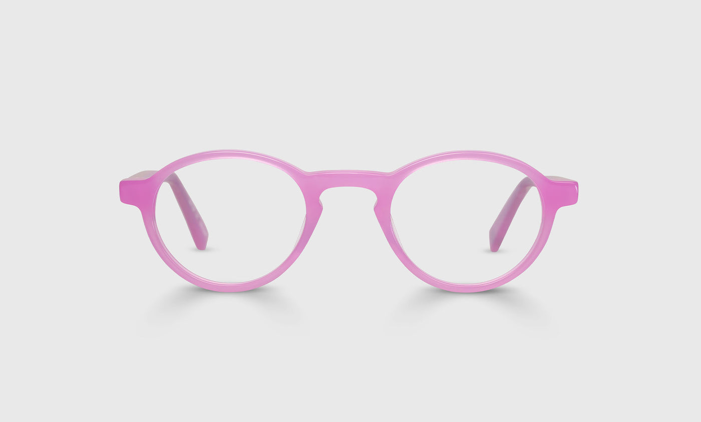 Board Stiff Narrow Color 43 Bubble Gum Pink Front and Temples - Stylish Eyeglass Frames for Women & Men, Perfect for Office, Reading, and Everyday Fashion Accessory