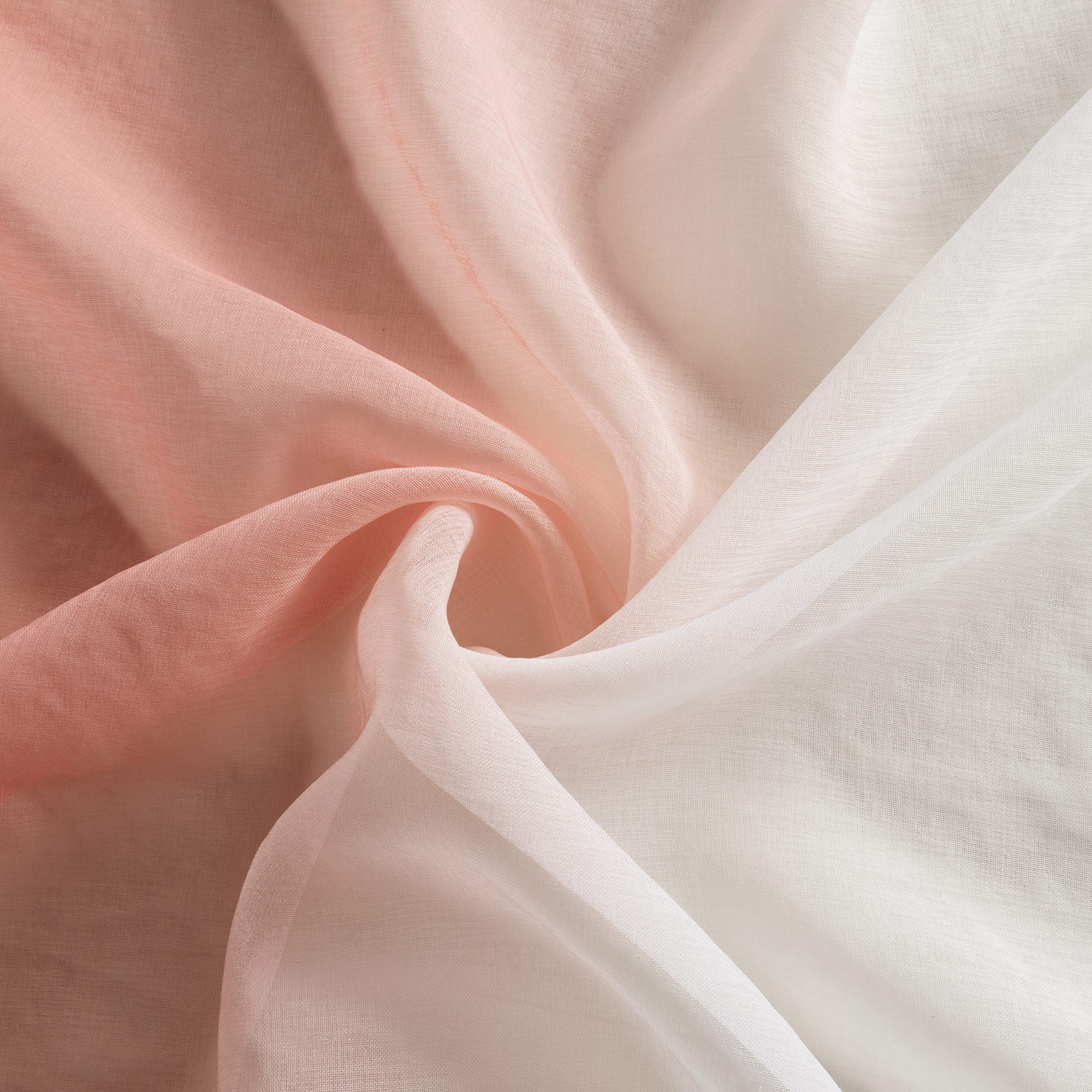 Faux Linen Ombre Sheer Curtains 42x63 Inch - Blush Pink Gradient Voile Semi-Sheer Grommet Curtain Panels Set of 2 for Bedroom & Living Room | Light Filtering Window Drapes for Privacy & Soft Natural Light