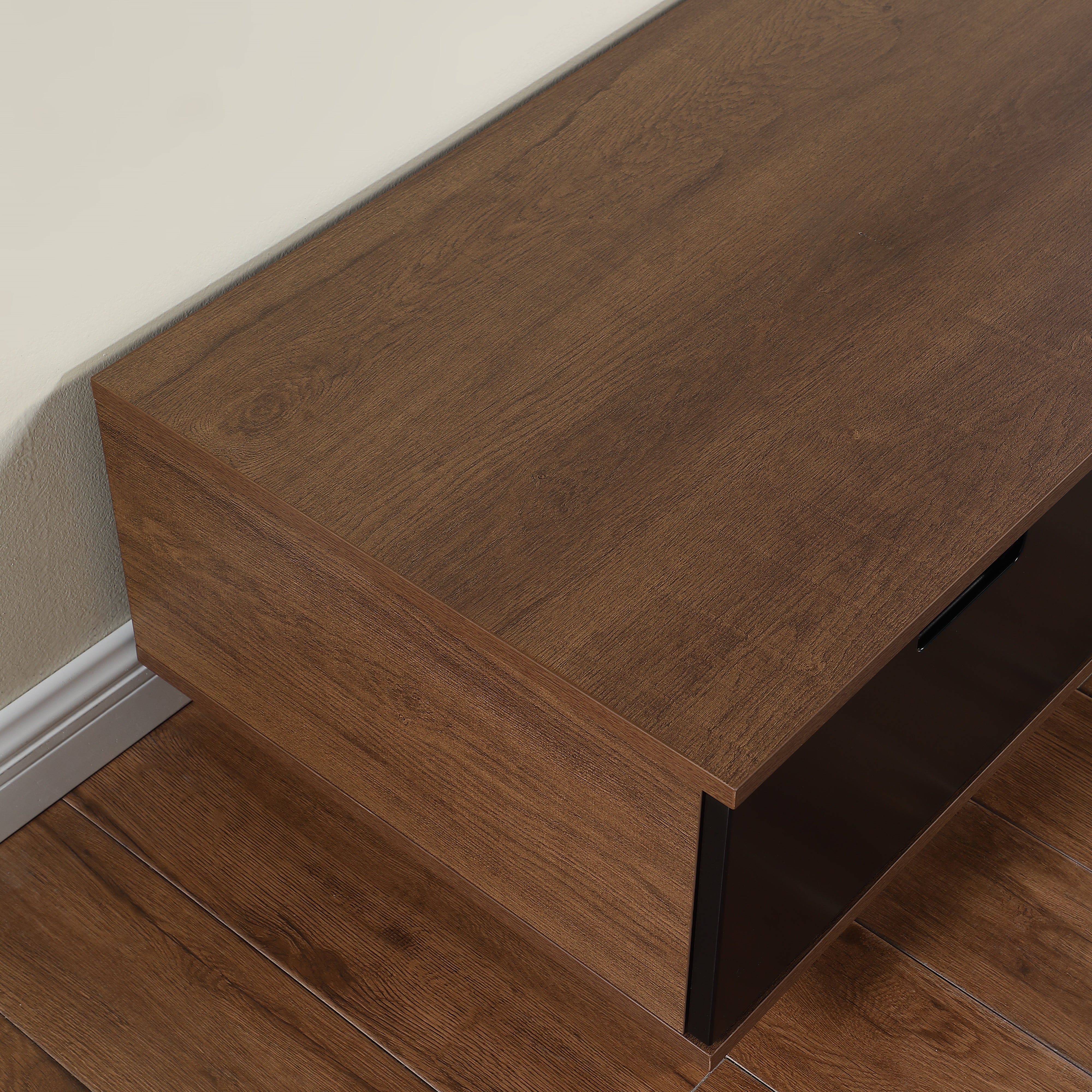 Taurs Dark Oak Rio Entertainment Center - 2200mm Low Line TV Cabinet & Media Storage Unit for Living Room, Home Theater, and Gaming Setup