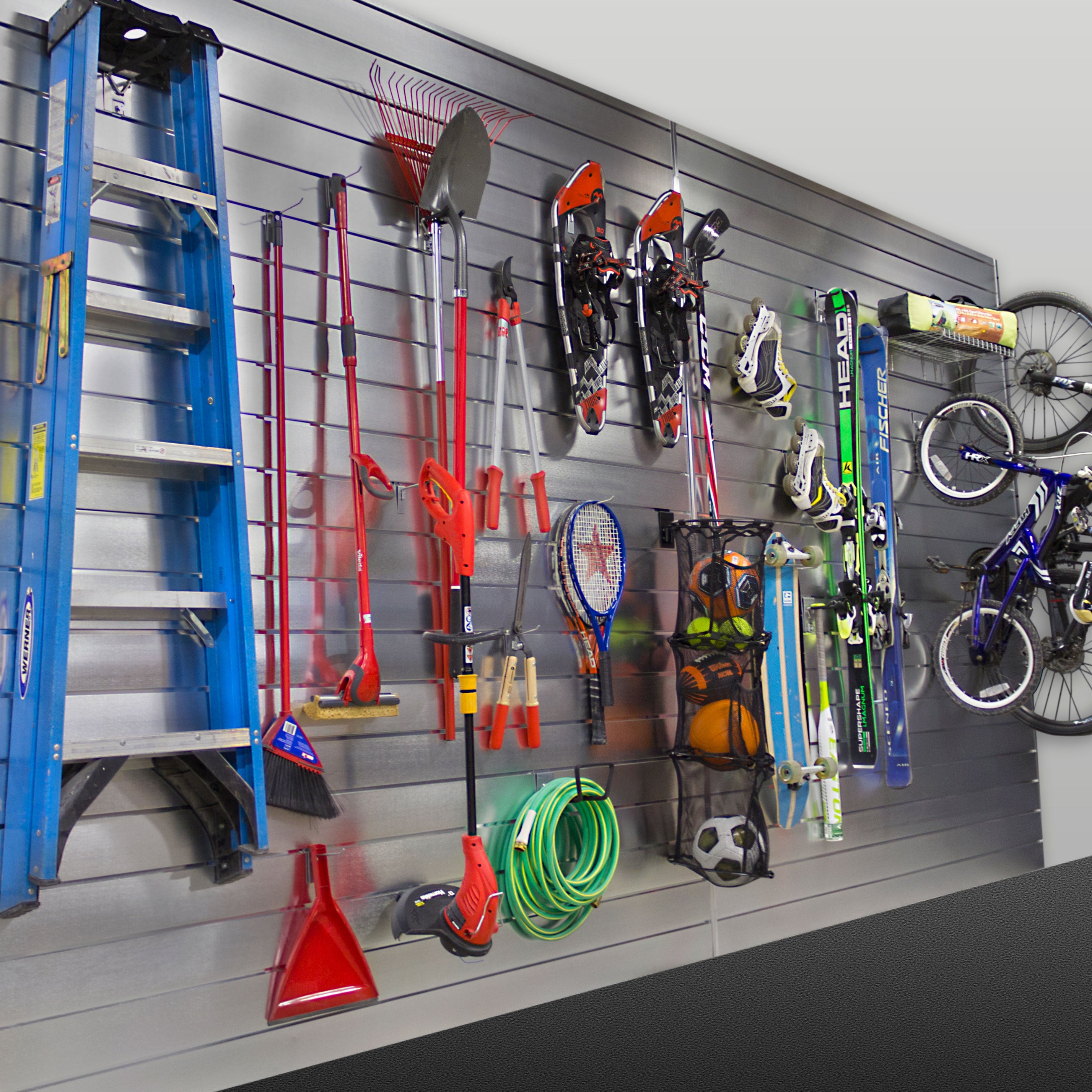 4 ft. x 4 ft. Aluminum Slatwall Panel - Durable Retail Display Shelving for Stores & Garages - Perfect for Organizing Tools, Merchandise & Accessories