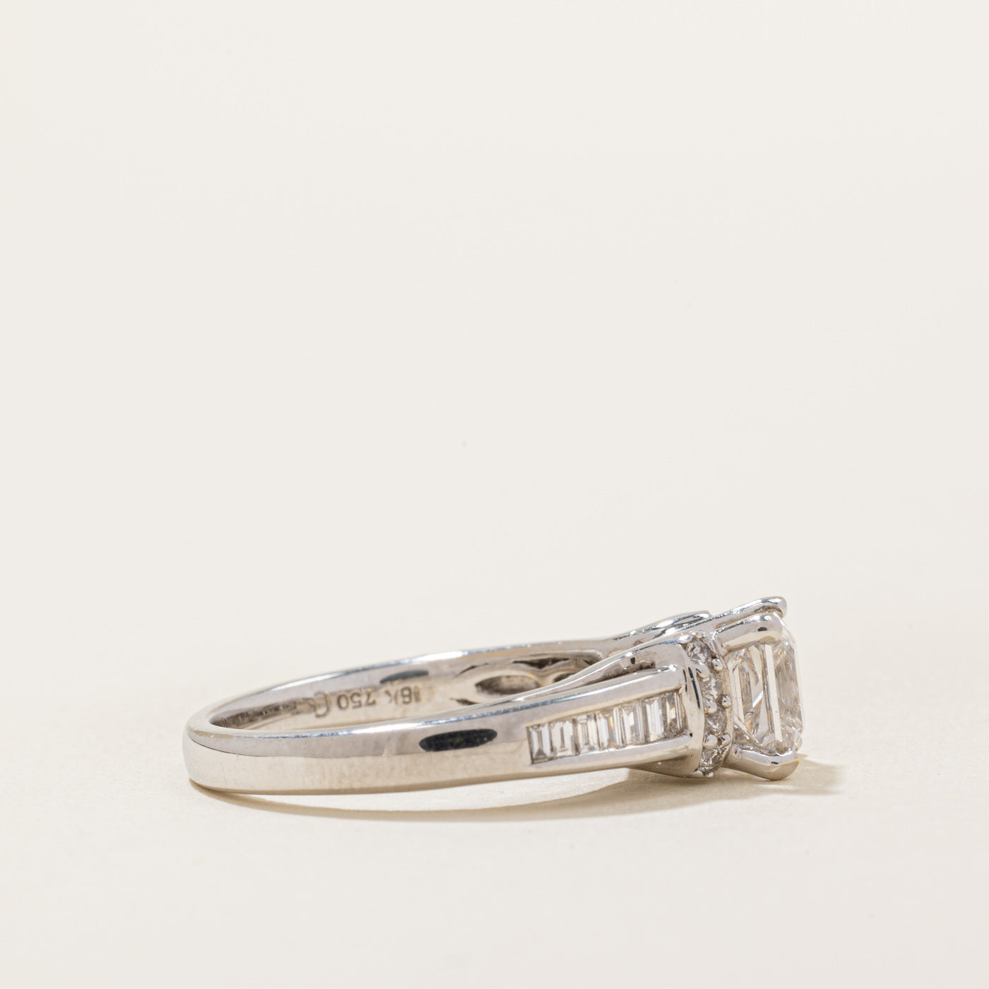18K White Gold Princess Cut Diamond Engagement Ring 1.01ct G VS2 - Size 6.5 Wedding Band for Her, Perfect Proposal Gift & Anniversary Jewelry