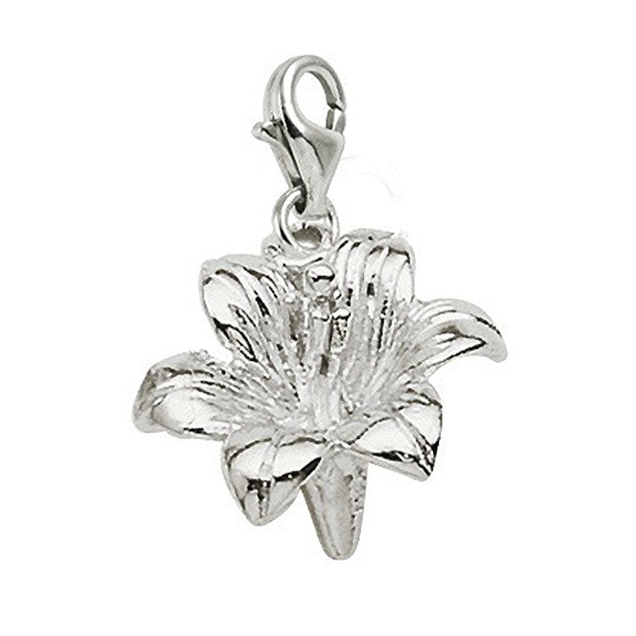 Lily Charm with Lobster Claw Clasp - Elegant Jewelry Charms for Bracelets & Necklaces - Perfect for DIY Jewelry Making, Gifts, and Everyday Wear
