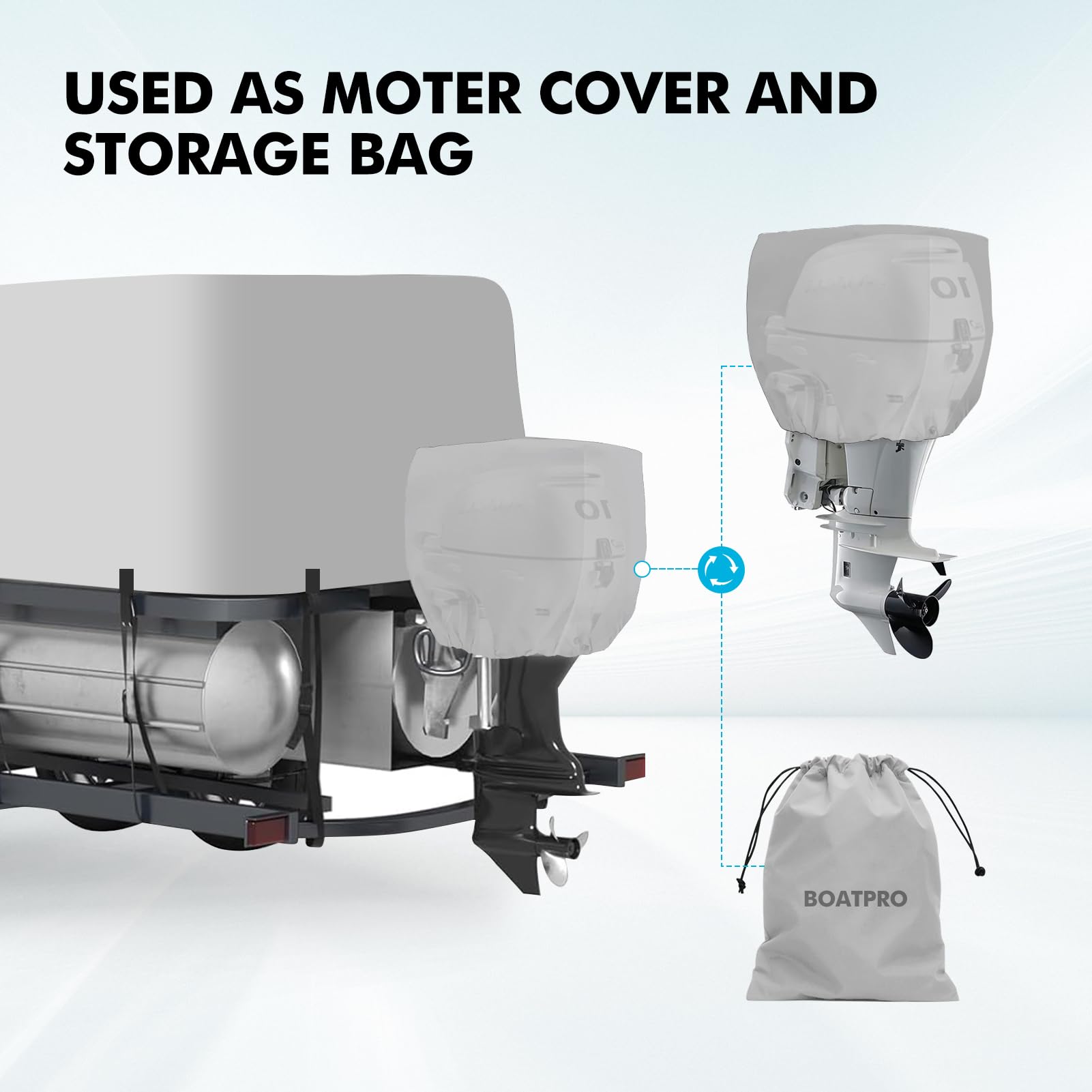 **Waterproof 1200D Pontoon Boat Cover with Motor Cover - 21-24 FT Heavy Duty Canvas Boat Cover for Pontoon Boats (Gray) - Perfect for Outdoor Storage & Marine Protection**