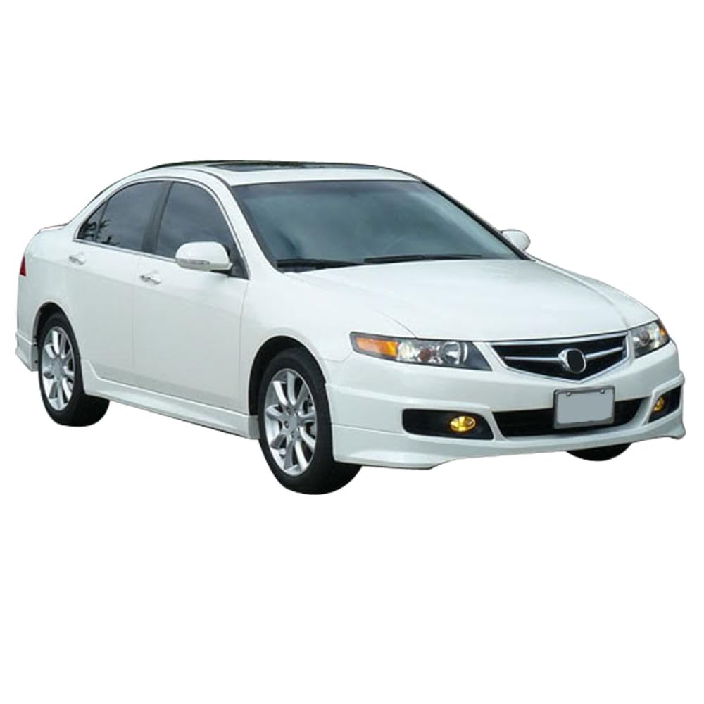 IKON MOTORSPORTS Front Bumper Lip Spoiler for 2006-2008 Acura TSX - Unpainted PU Chin Spoiler Add-On | Factory Style Fit | Enhance Vehicle Appearance & Aerodynamics | Perfect for Car Enthusiasts & Street Racing