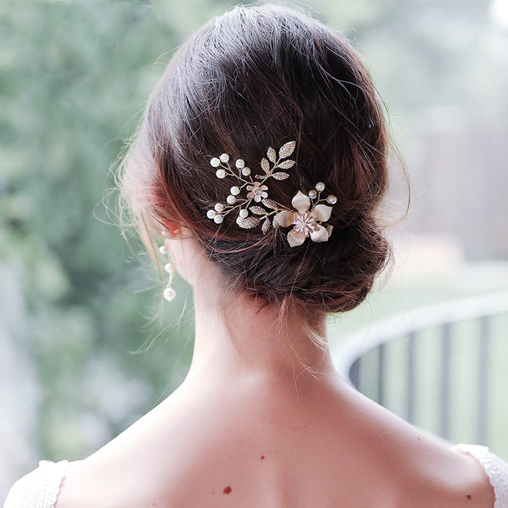 BSLVWG Rhinestone Bridal Hair Clip - Silver Flower Hair Accessories for Bride & Bridesmaid | Handmade Wedding Hair Pins & Headpieces for Women & Girls | Perfect for Weddings, Prom, Parties & Special Occasions