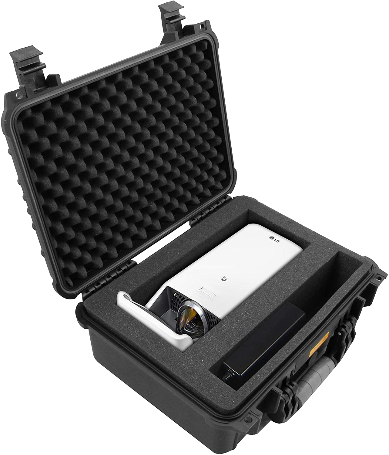 CASEMATIX Waterproof Short Throw Projector Carrying Case for LG HF65LA Ultra Short Throw LED Home Theater CineBeam Projector - Durable Protection for Home Cinema & Travel Use