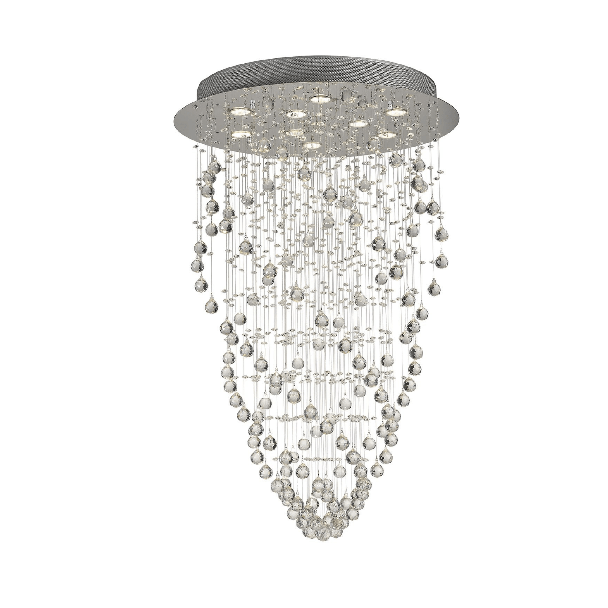 Colorado Pendant Light - 9 GU10 Bulb Capacity, Polished Chrome & Crystal Design - Perfect for Dining Room, Kitchen Island, or Entryway Lighting