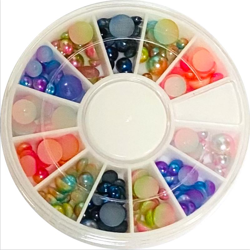 Pearl Nail Art Decoration Wheels - DIY Nail Art Accessories for Manicure & Pedicure - Perfect for Home Salon, Party Nails, and Professional Nail Artists
