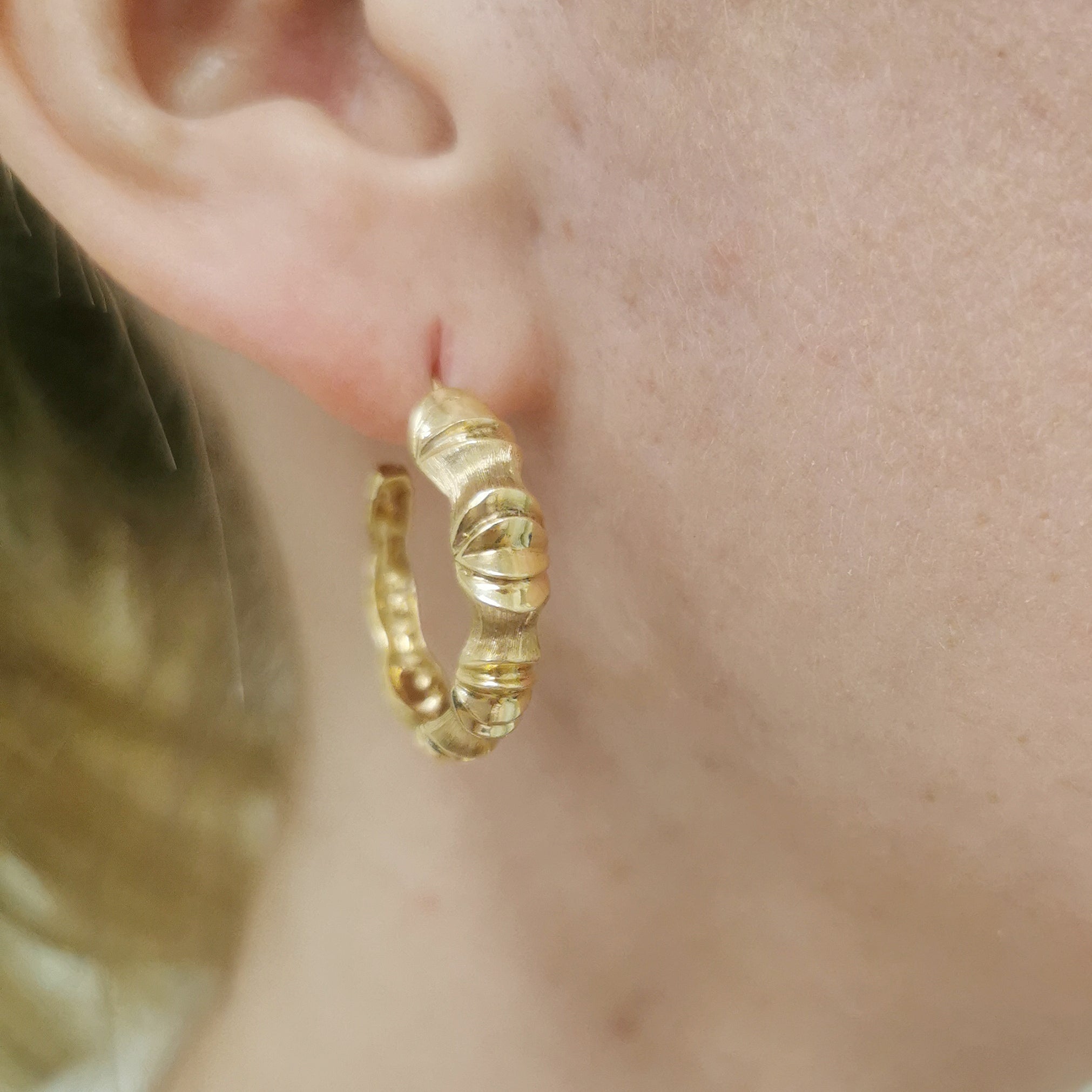 14K Yellow Gold Stud Hoop Earrings for Women - Classic Dainty Huggie Earrings for Everyday Wear, Gift for Her | Perfect for Work, Date Night & Special Occasions