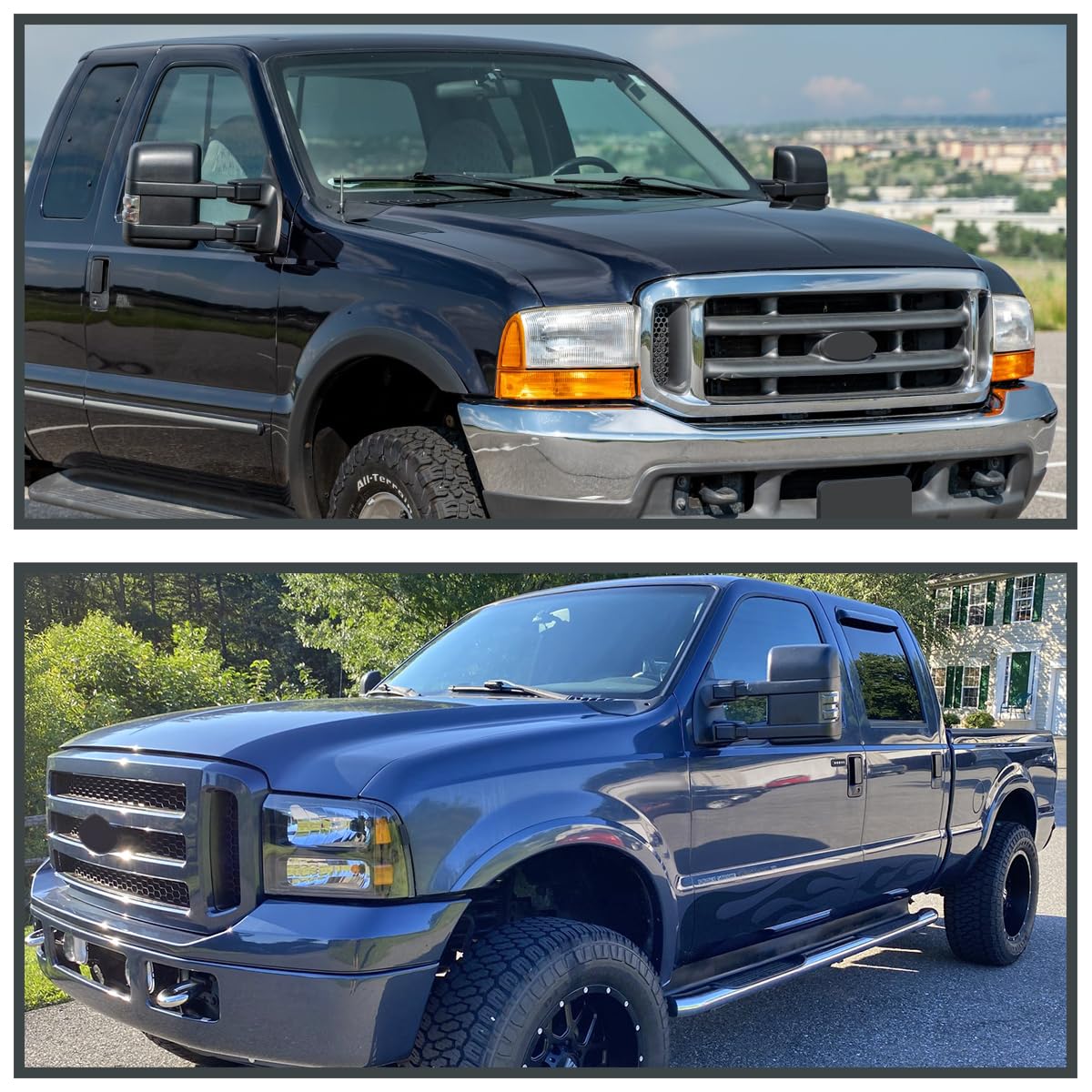 Spec-D Tuning Black Power Heated Towing Mirrors with Smoke Turn Signal - Compatible with 1999-2016 Ford F250 F350 F450 Super Duty Trucks - Perfect for Towing, Off-Roading & Winter Driving