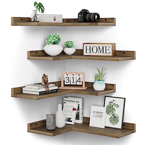 Lightly Brown Corner Shelves