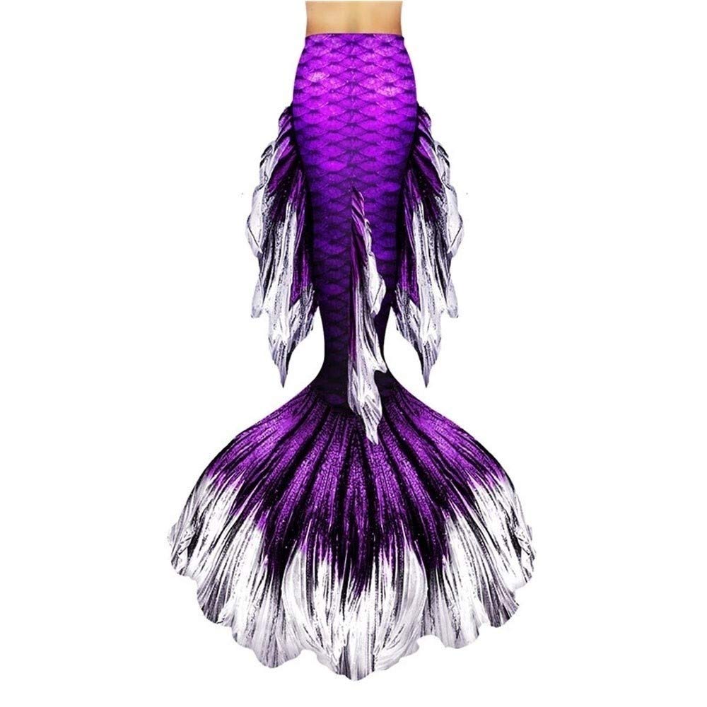 Swimmable Mermaid Tail with Monofin - Colorful Bikini Swim Costume for Girls | LML Mermaid Swimwear for Pool, Beach & Underwater Photography (Style F)
