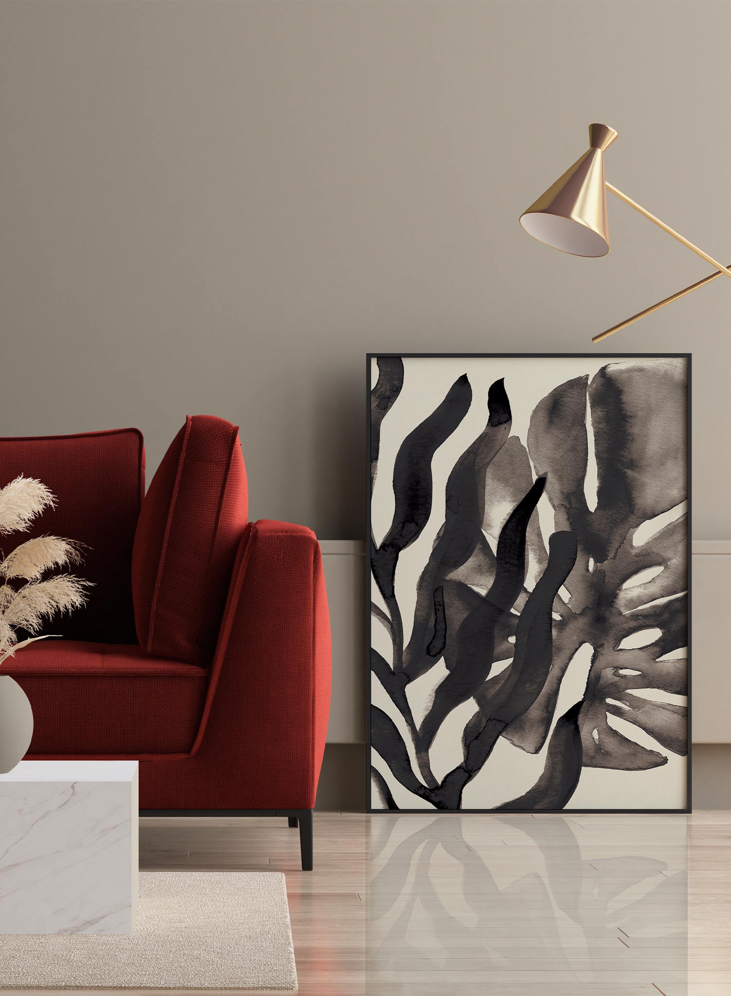 Monstera Deliciosa Night Poster - Tropical Plant Wall Art for Home & Office Decor - Perfect for Living Room, Bedroom, or Office Spaces