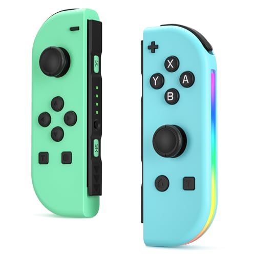 Wireless Joy-Con Controllers for Nintendo Switch - Dual Vibration, RGB Lighting, Motion Control & HD Rumble - Perfect for Multiplayer Gaming, Party Play & Home Entertainment