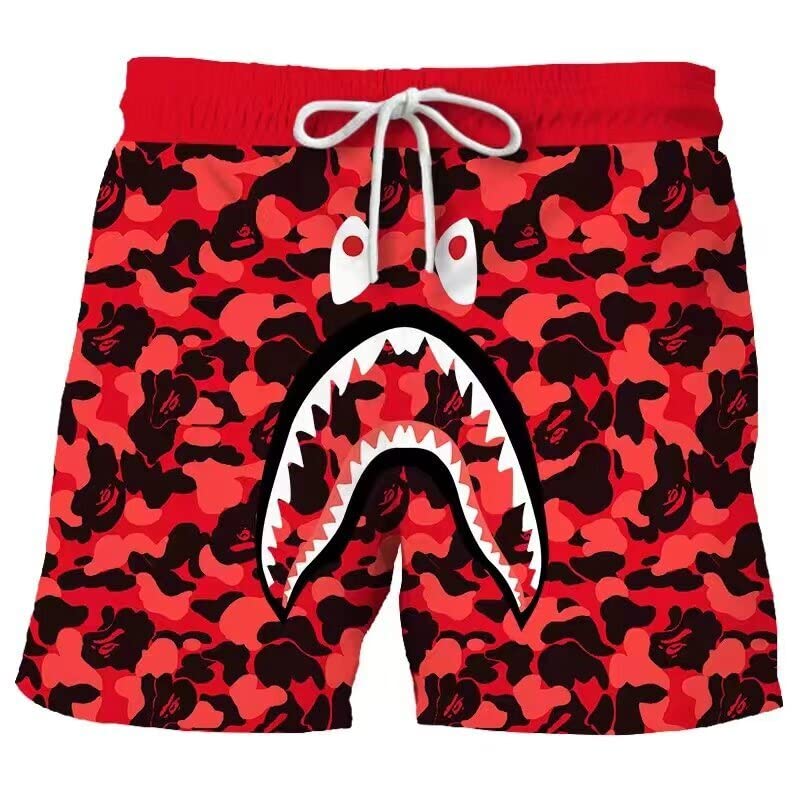 Shark Camo Unisex Quick-Dry Sports Shorts - Lightweight Casual Beach Swim Shorts for Men & Women | Perfect for Swimming, Surfing, Gym & Outdoor Activities