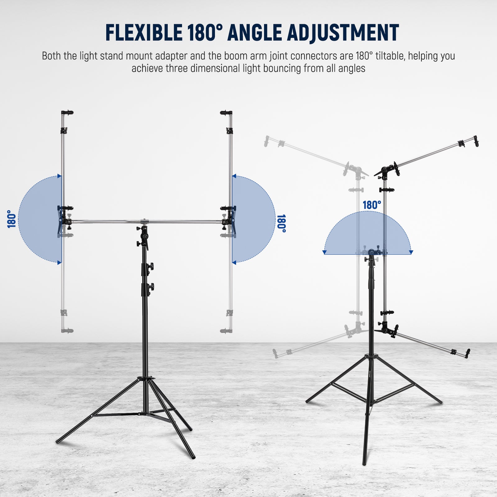 NEEWER ST RF3 Triple Reflector Holder for Photography Stand - Professional Light Reflector Mount for Studio, Portrait, and Outdoor Photography