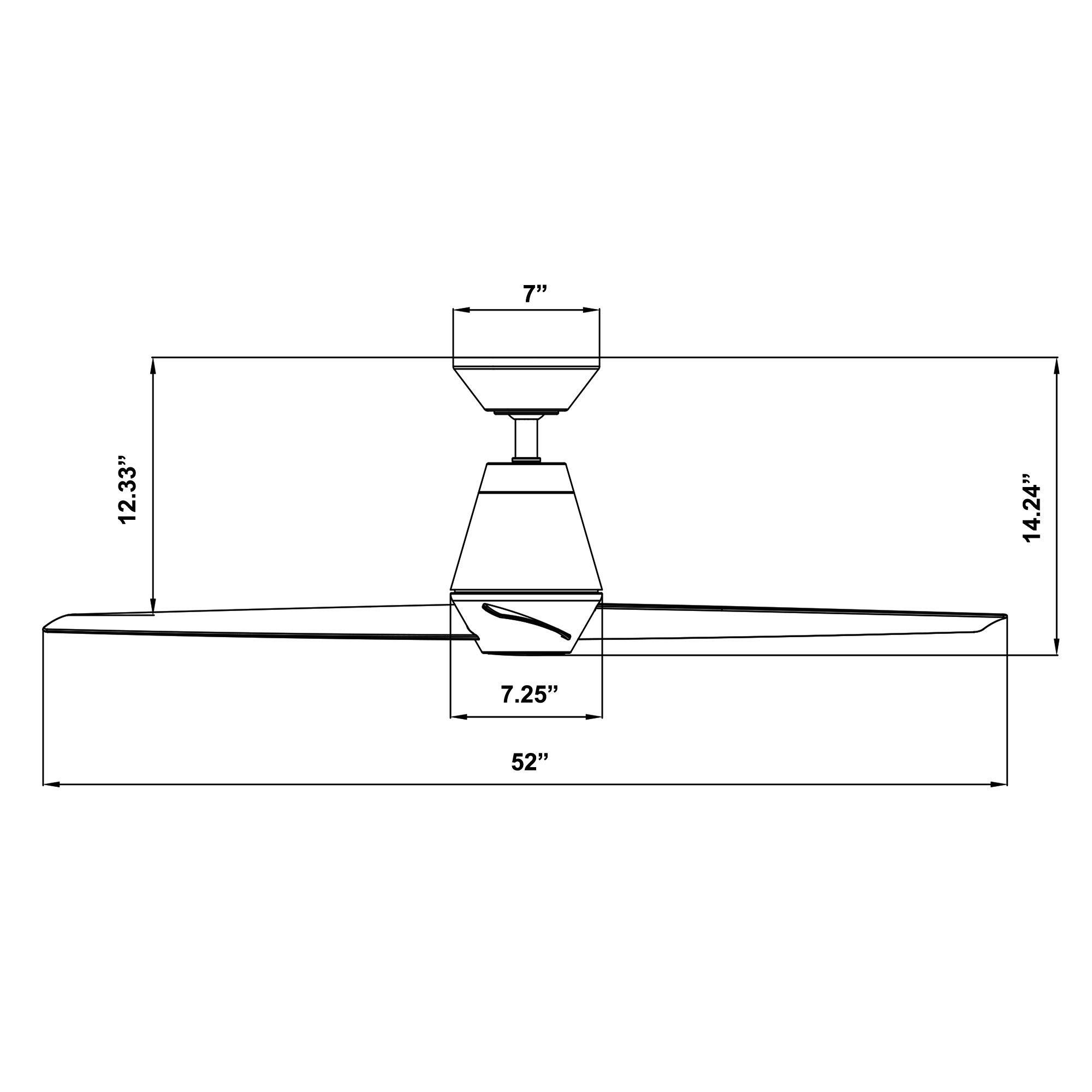 Slim Smart 3-Blade Ceiling Fan 52in Brushed Aluminum with 2700K LED Light Kit, Remote Control, Alexa & Google Assistant Compatible, Ideal for Living Room, Bedroom, and Patio