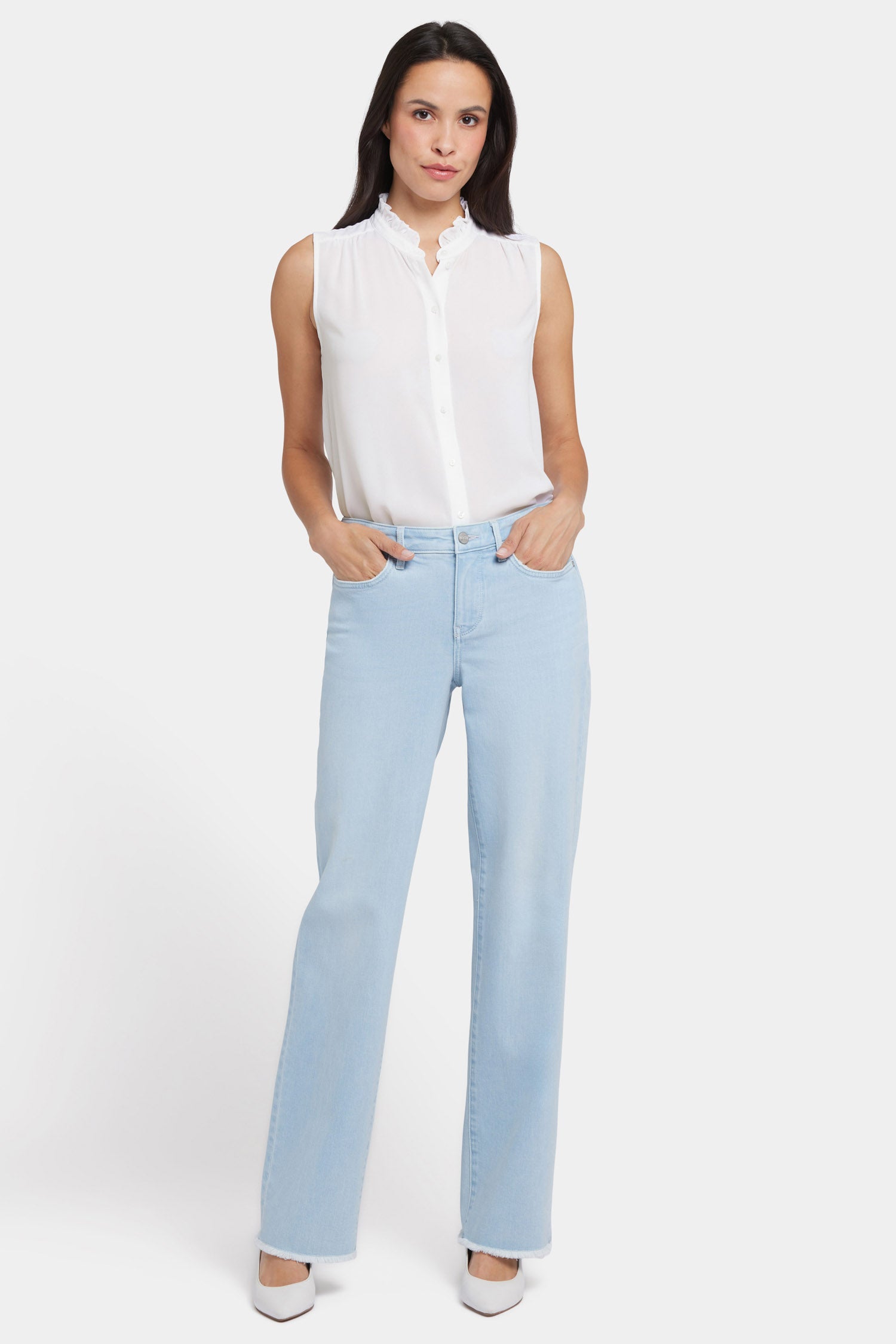 Bailey Relaxed Straight Jeans for Women - High Waist Comfort Denim Pants in Clear Waters Wash | Casual Everyday Wear & Weekend Outfits