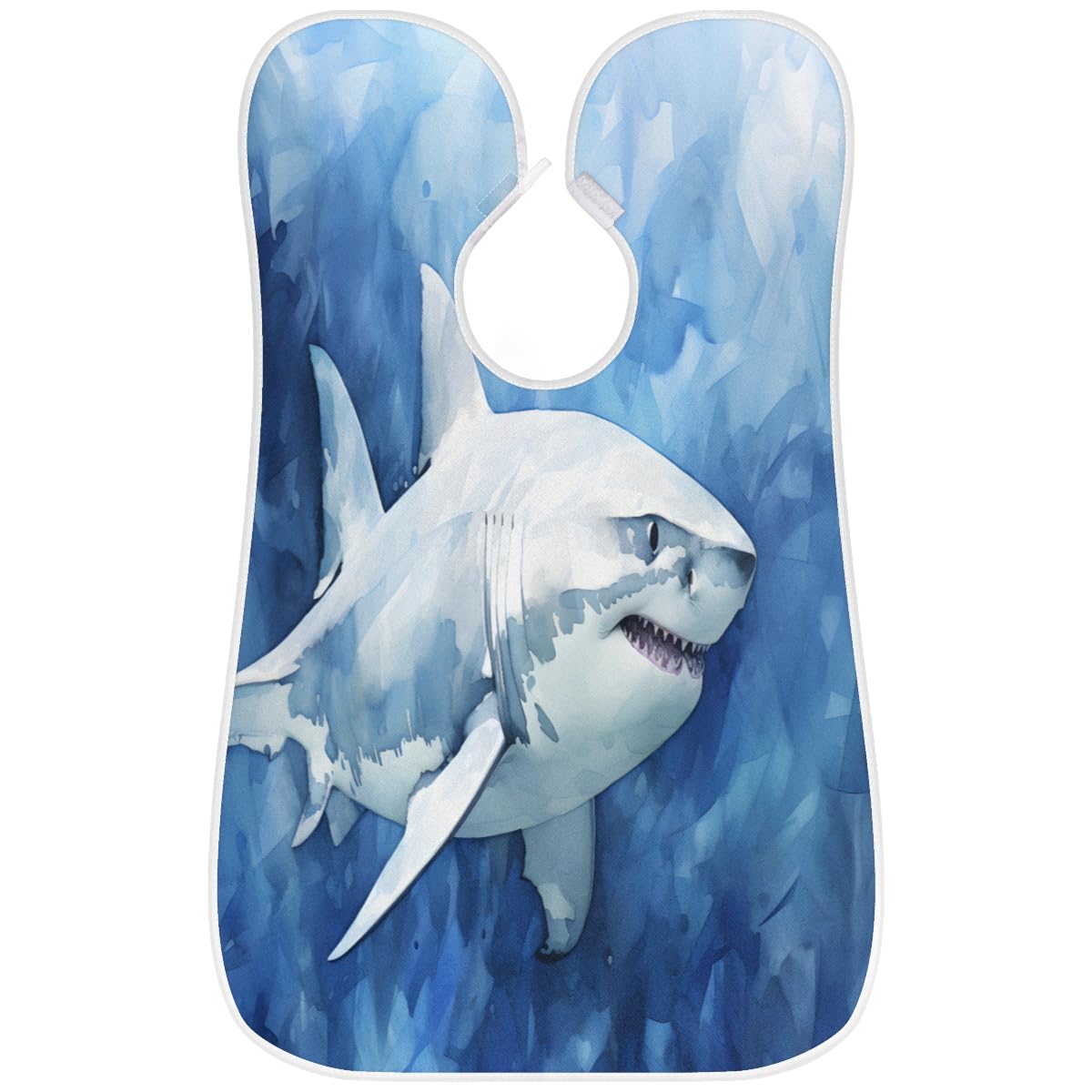 Shark Ocean Watercolor Beard Shaving Bib for Men - Waterproof Hair Dye Apron & Barber Cape for Haircut, Beard Trimming & Makeup - Sink Hair Catcher & Grooming Accessories - Perfect for Home Salon, Barber Shops & DIY Hair Coloring