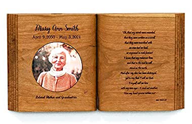 Premium Solid Wood Memorial Book & Bible Holder with Keepsake Sharing Urn - Perfect for Funeral Services, Memorials & Family Heirlooms