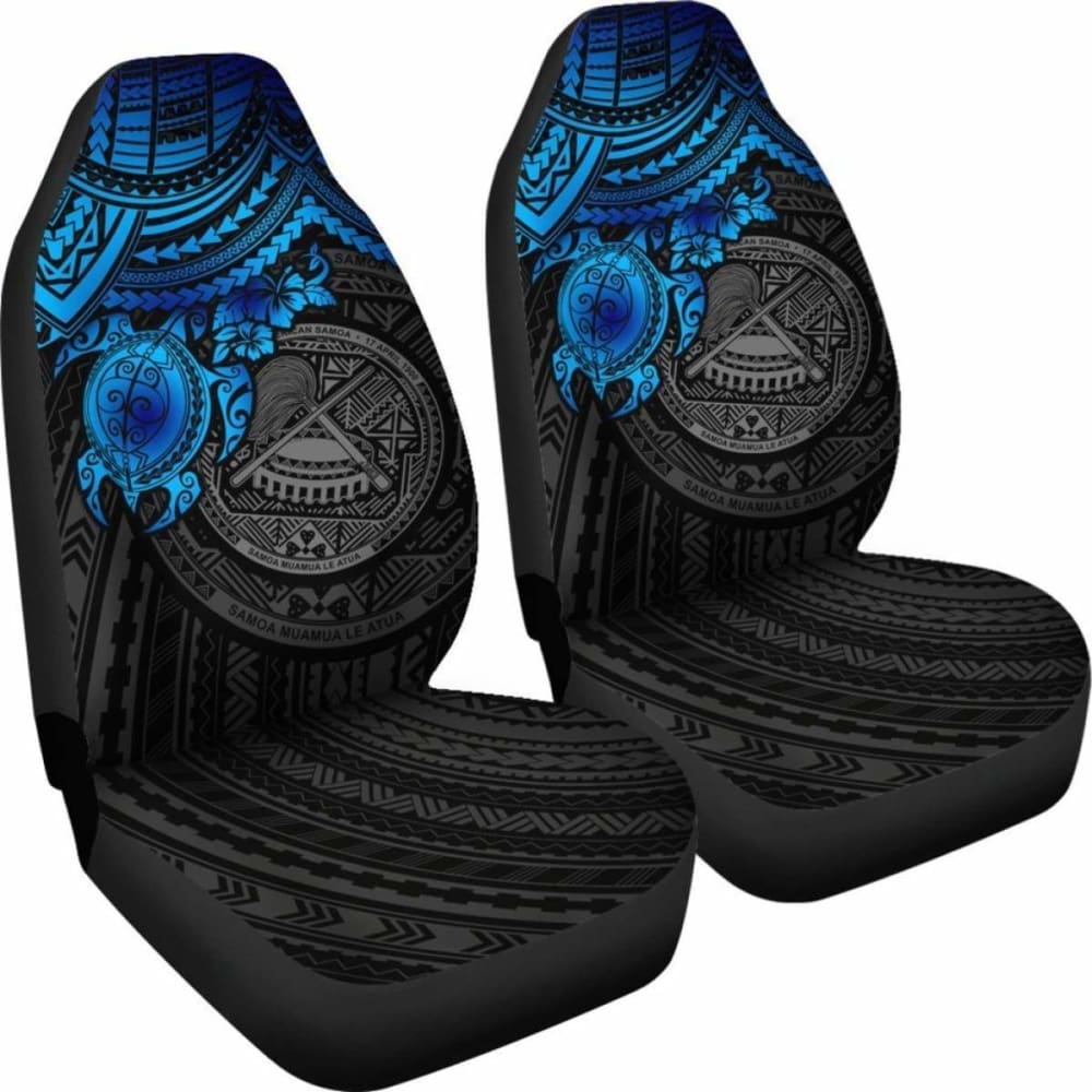 Premium American Samoa Polynesian Car Seat Covers - Blue Turtle Design - Waterproof & Non-Slip for Cars, Trucks & SUVs - Perfect for Travel, Commuting & Beach Trips