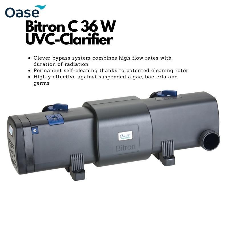 OASE Bitron C 24W 110W UV-C Clarifier with Self-Cleaning Design - Premium Pond Water Cleaner for Crystal Clear Water | Ideal for Garden Ponds, Koi Ponds & Water Features