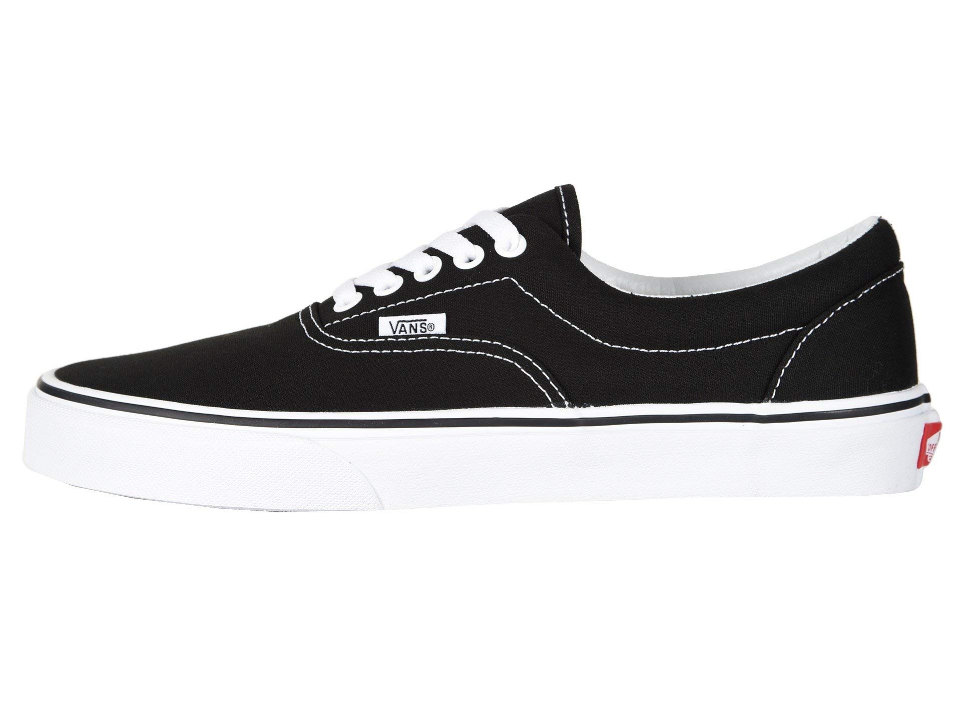 Vans Unisex Era Sneakers - Classic Black & White Canvas Skate Shoes for Men & Women, Size 5.5 | Comfortable Casual Wear for Skateboarding, Street Style & Everyday Outfits
