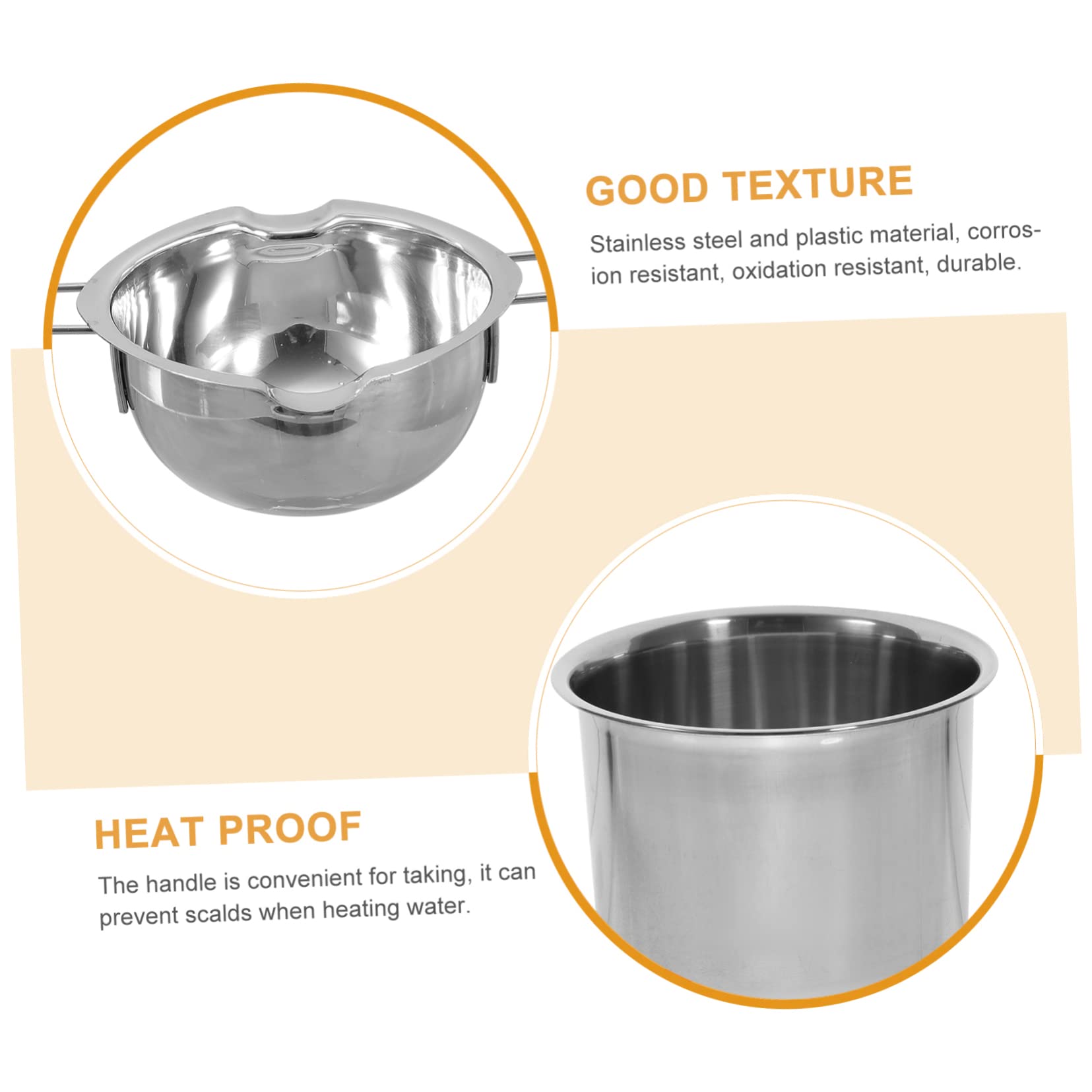 Stainless Steel Chocolate Melting Pot Set - Double Boiler for Cheese, Candle Wax, Sauce & Milk Warmer - Perfect for DIY Candles, Fondue, Baking & Crafting