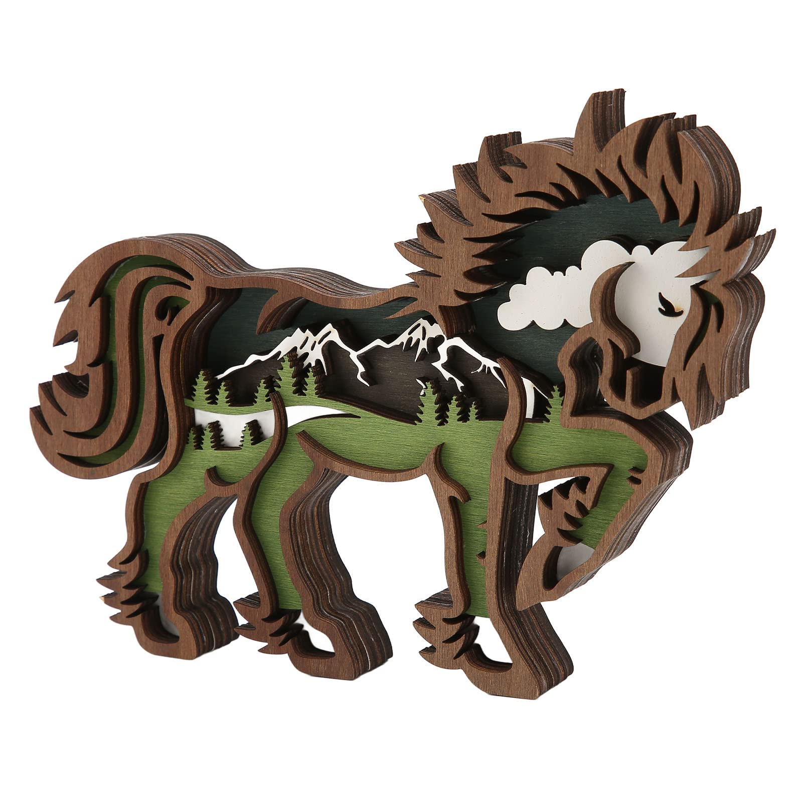 Premium Wooden Horse Figurine - Handcrafted Boxwood Sculpture with Exquisite Details, Durable Home Decor for Bedroom, Living Room & Office Display