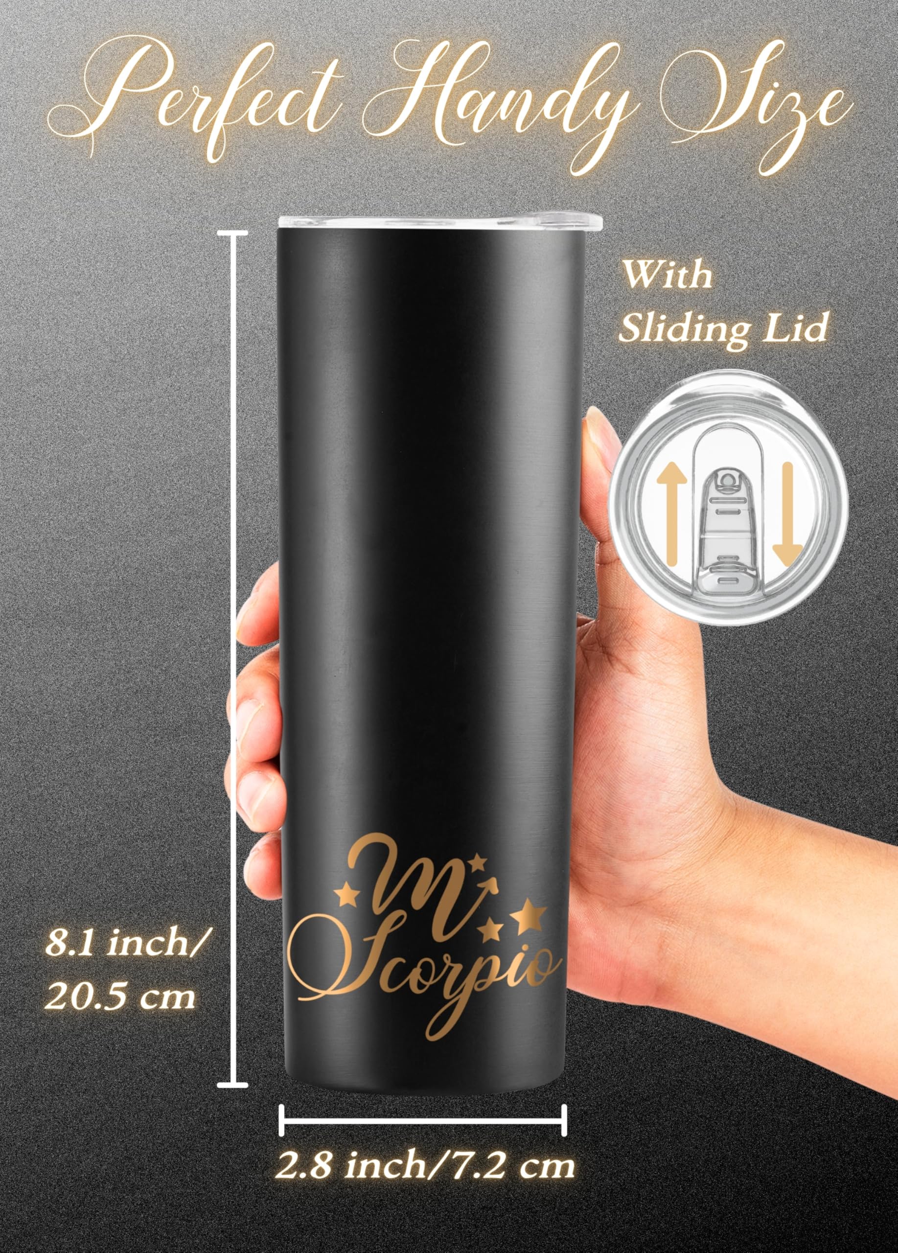 Onebttl Zodiac Gifts for Women - 20oz Stainless Steel Tumbler with Printed Scorpio Logo - Perfect Birthday Gift for Her, Best Friend & Coworkers - Ideal for Coffee, Tea & Cold Drinks at Home, Office or Travel
