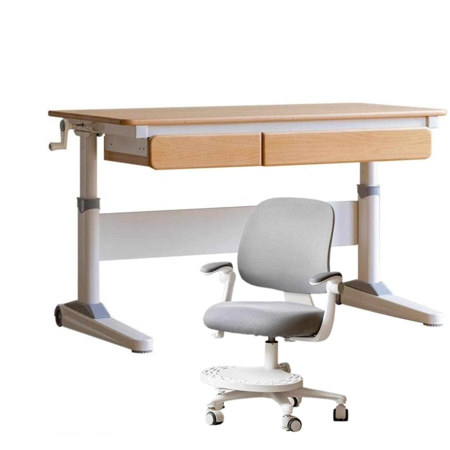 Solid Beech Wood Adjustable Lift Study Desk - Perfect for Home Office, Reading & Writing Workspace