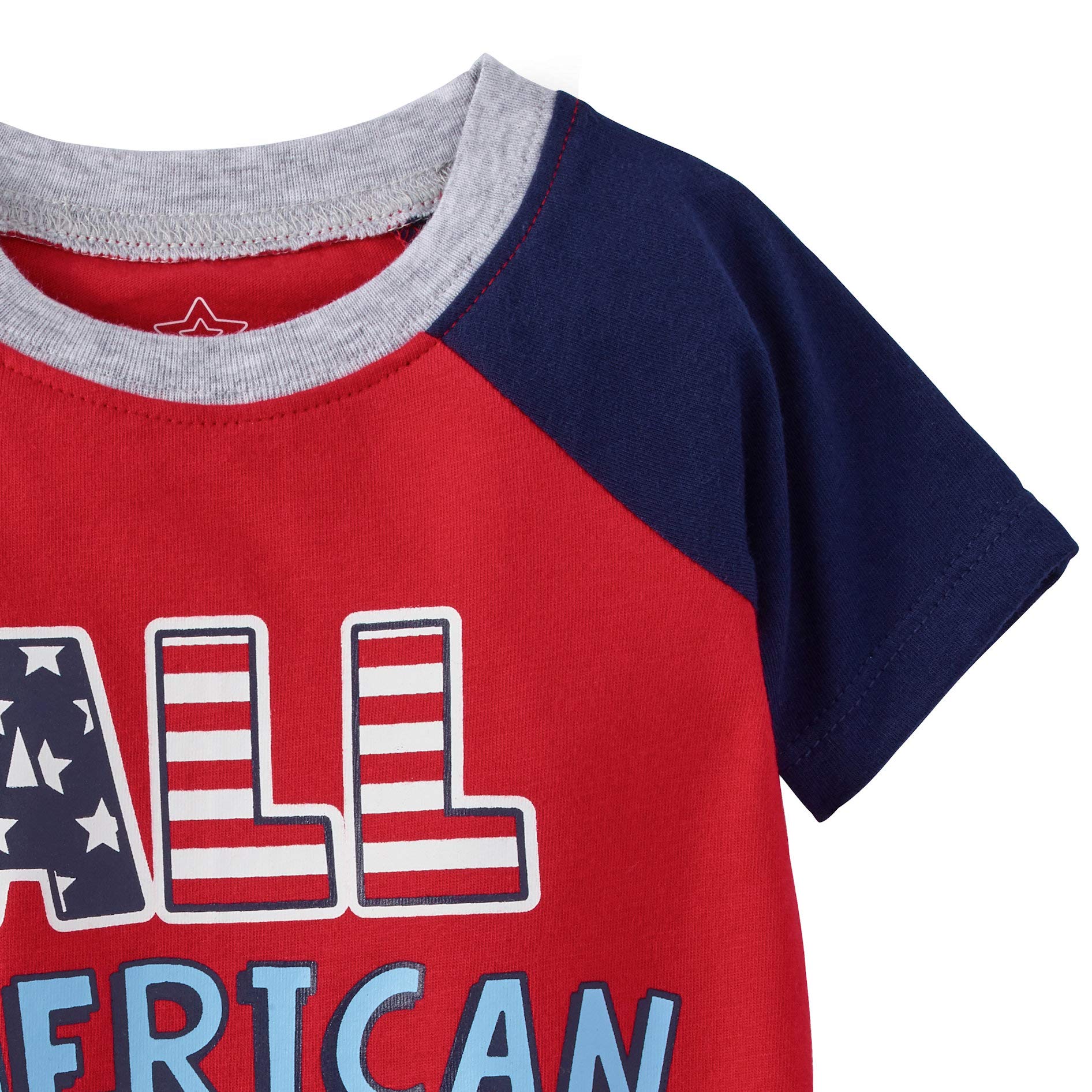 Americana Baby Boy All American One-Piece Romper Outfit - Patriotic Newborn & Infant Clothing for 4th of July, Memorial Day, and Family Photos