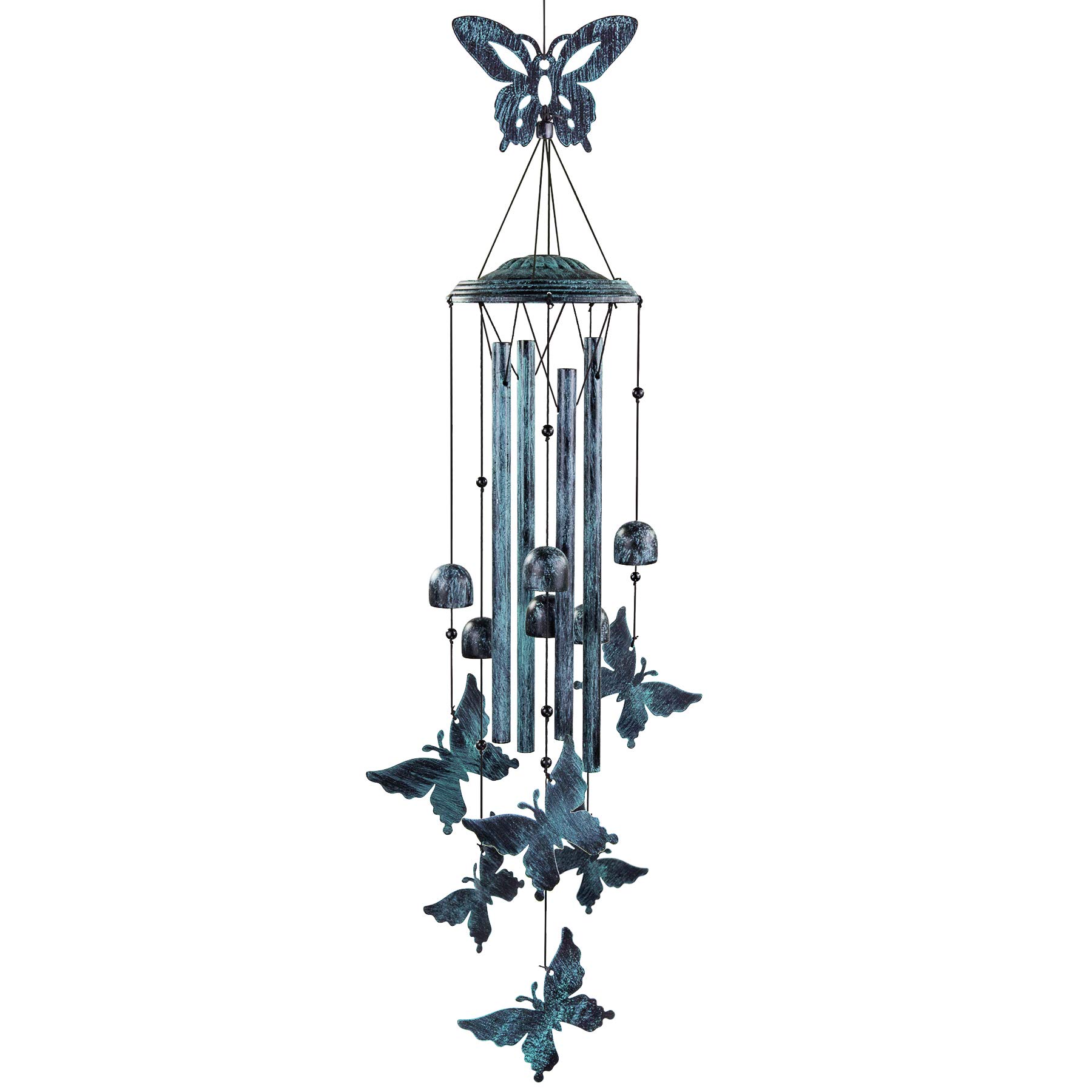 Monster QE Butterfly Wind Chime - Large Outdoor Wind Chimes for Porch, Patio & Garden Decor - Unique Bronze Wind Chime for Home Clearance - Perfect Festival Gift for Relaxing Outdoor Spaces
