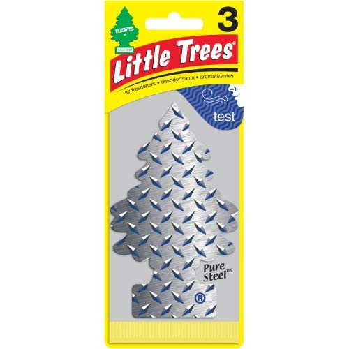 Little Trees Pure Steel Air Freshener (Pack of 2) - Long-Lasting Car & Home Odor Eliminator for Fresh & Clean Air