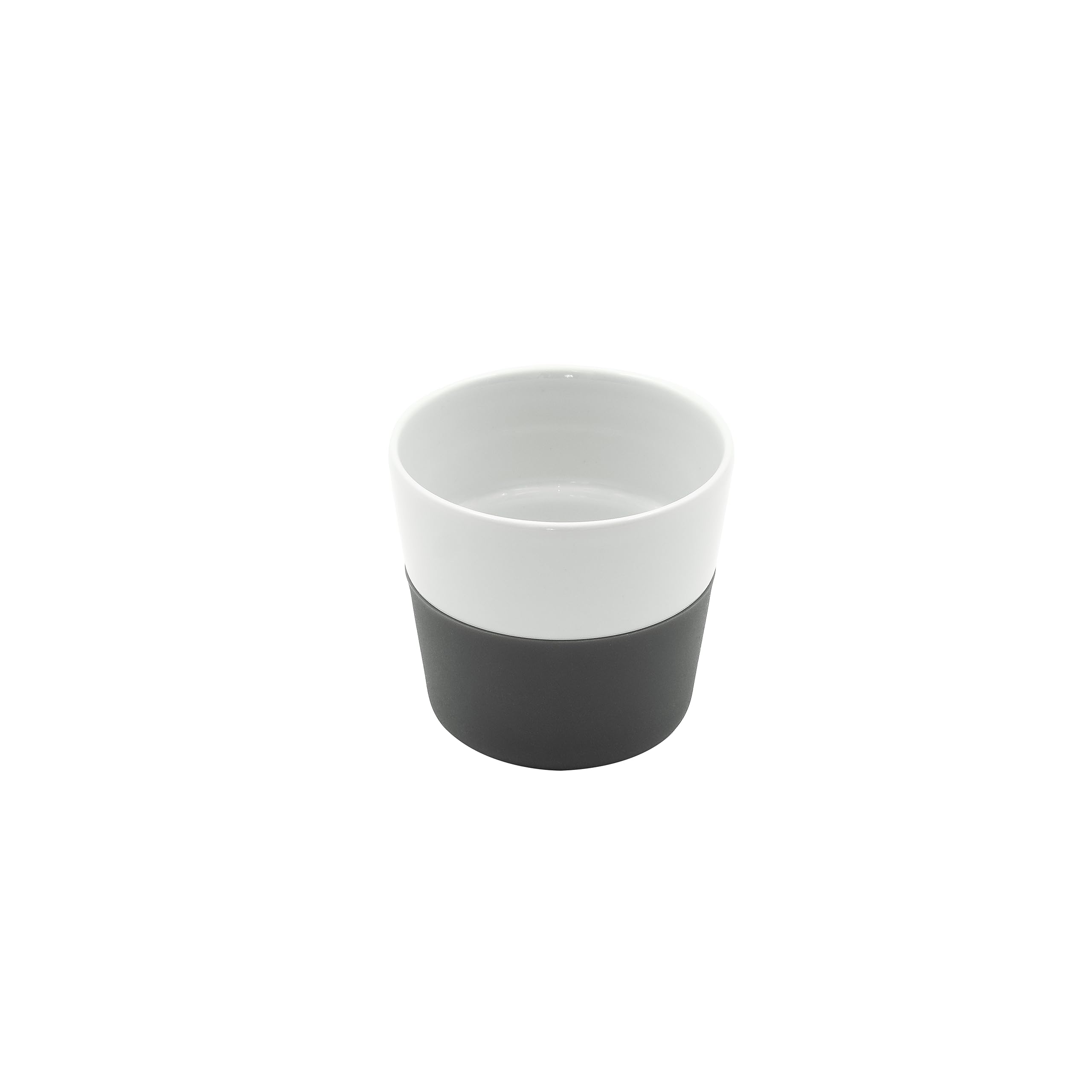 Eva Solo 2-Pack 8 oz Porcelain Coffee Mug with Silicone Grip - Dishwasher Safe Lungo Tumbler Cups | Danish Design for Home, Office & Cafe Use | Grey