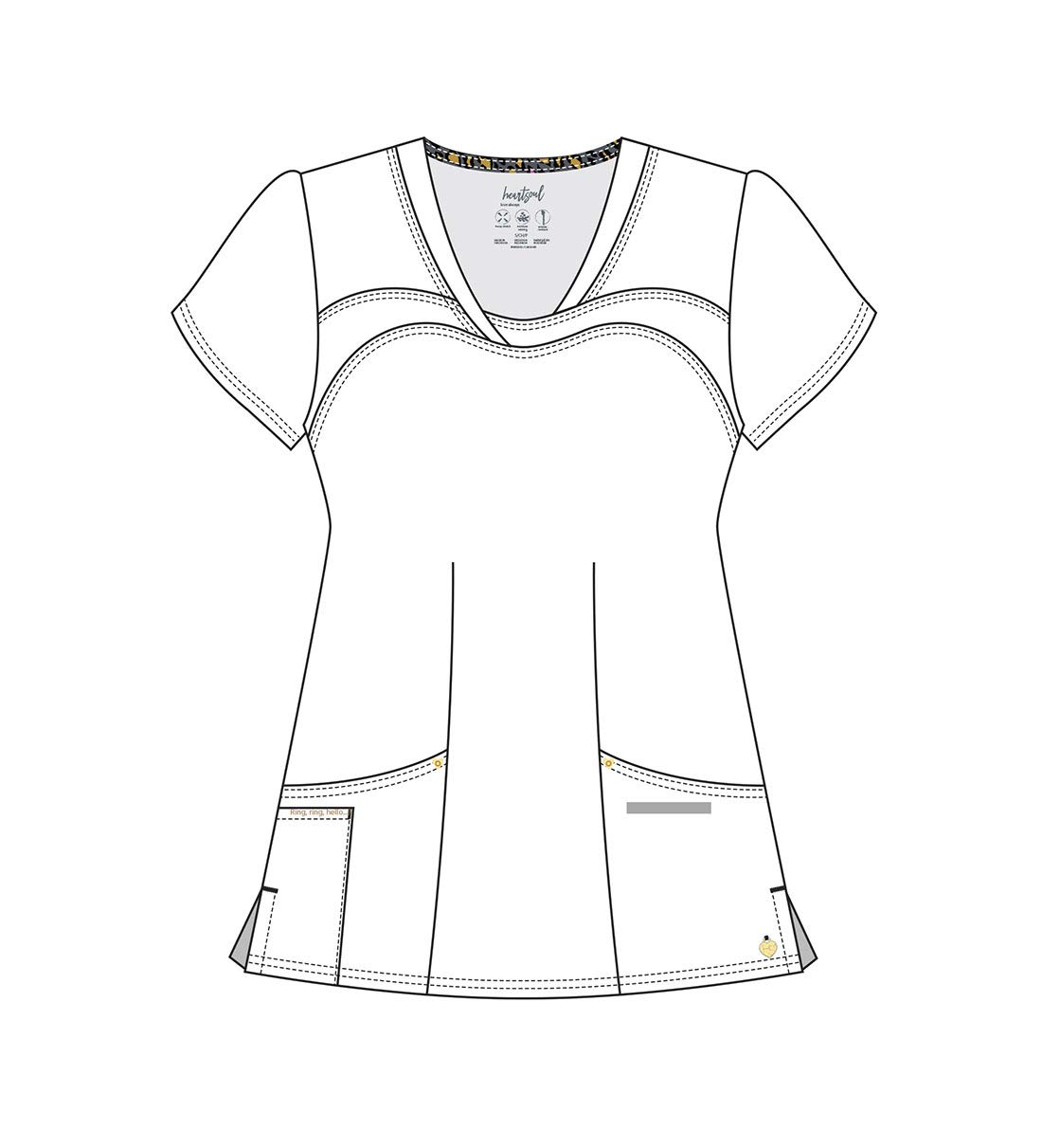 HeartSoul Women's Scrubs - V-Neck Performance Top with Love Always Design HS665 | Comfortable & Durable for Nurses, Doctors & Healthcare Professionals