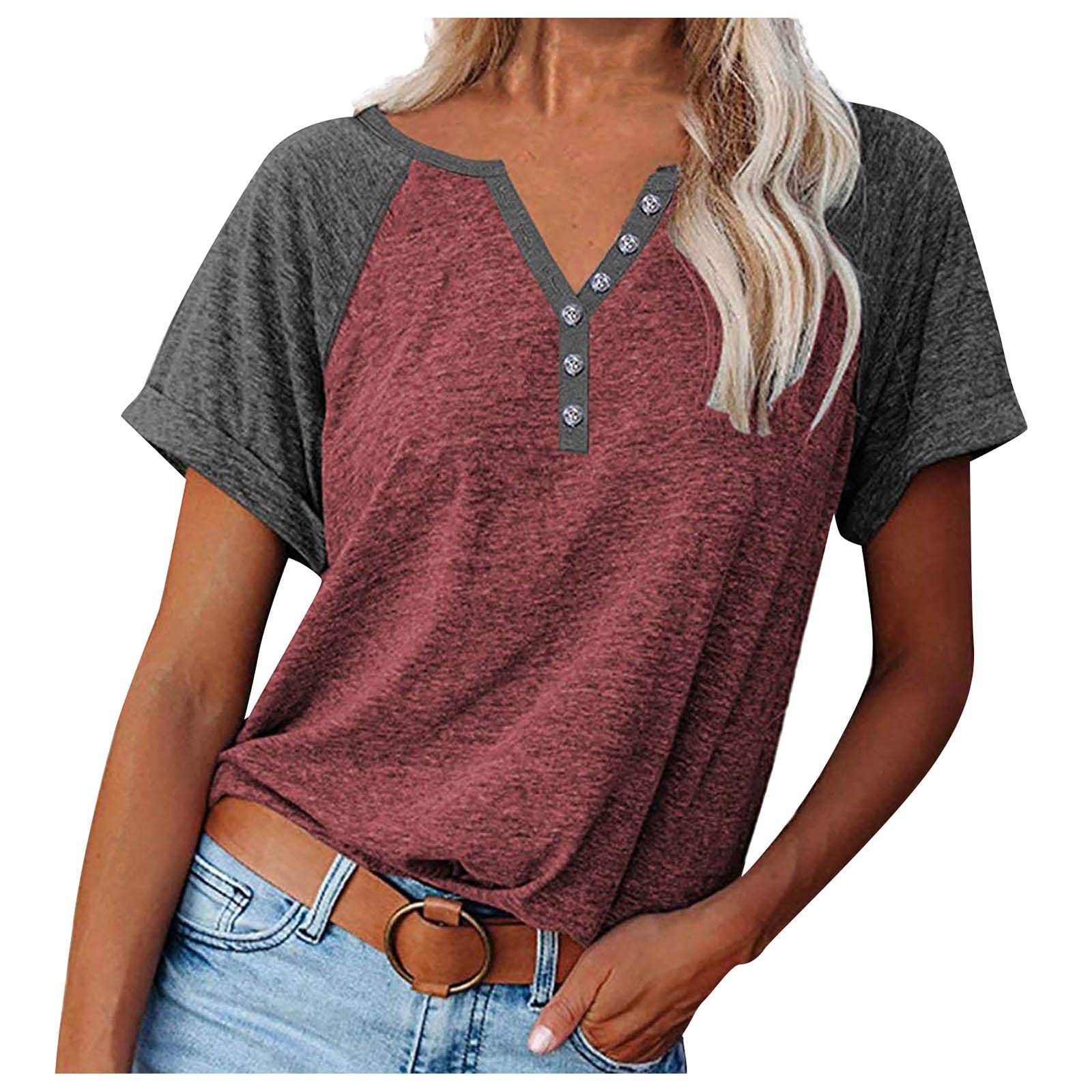 Women's Summer Ruffle Short Sleeve T-Shirt - Casual Loose Fit Crew Neck Tunic Top Blouse for Beach, Vacation & Everyday Wear