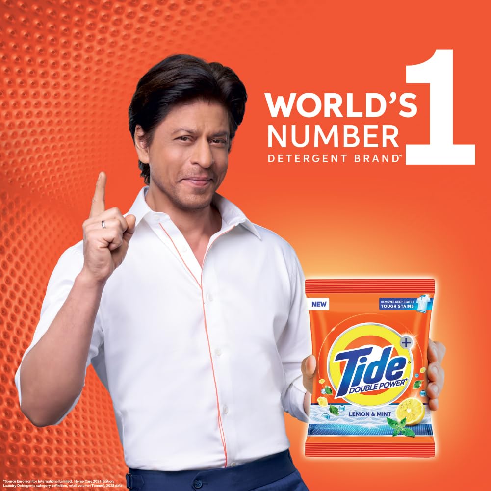Tide Plus Laundry Detergent Powder - 2kg (4.4 lb) | Lemon & Mint Scent | Deep Stain Remover for Oil, Gravy & Tea | High Efficiency HE Safe | For Washer Machine & Hand Wash | Fresh Scent for Clothes, Towels & Bedding